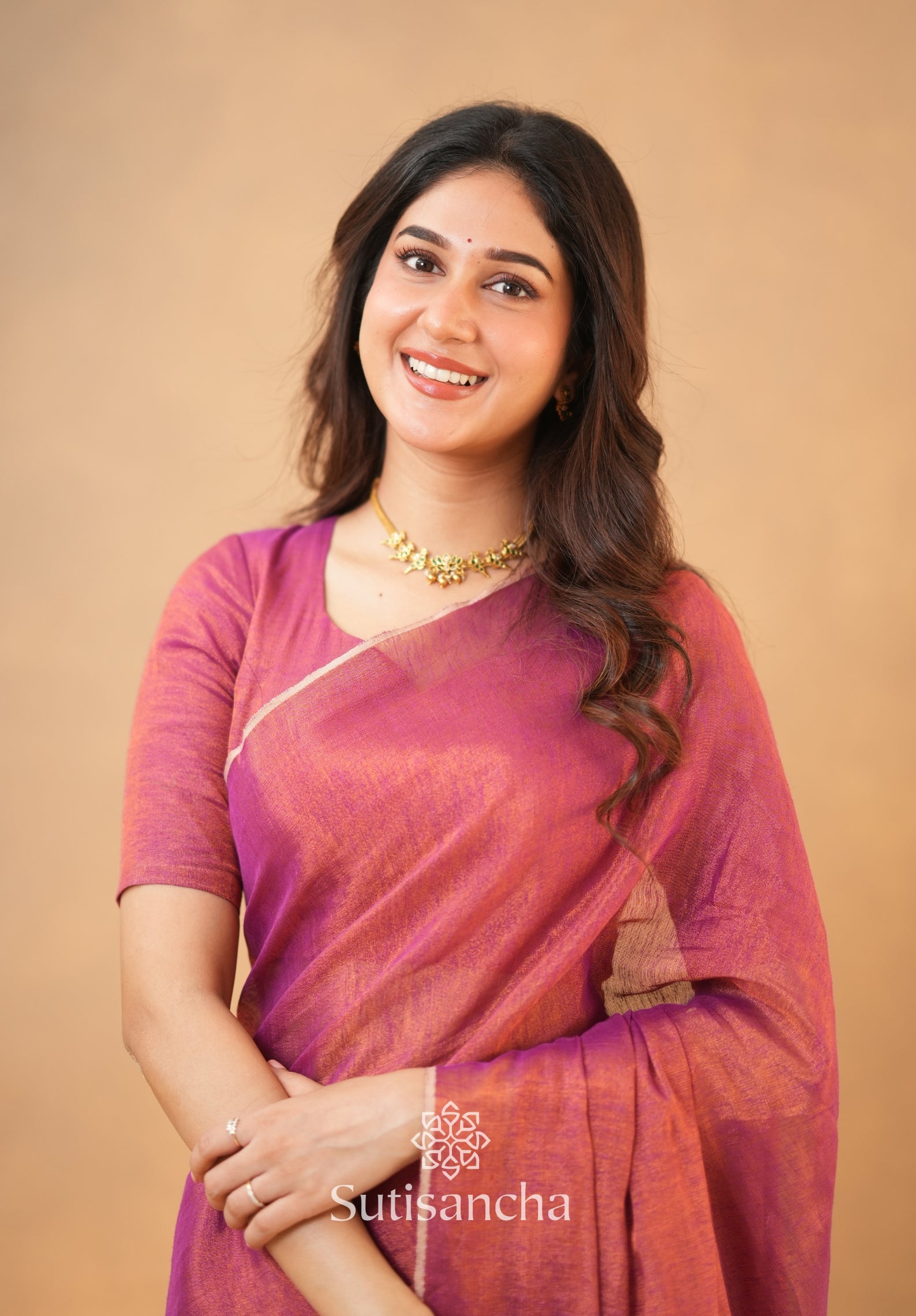 Tissue Charm Light and Lustrous Linen Saree