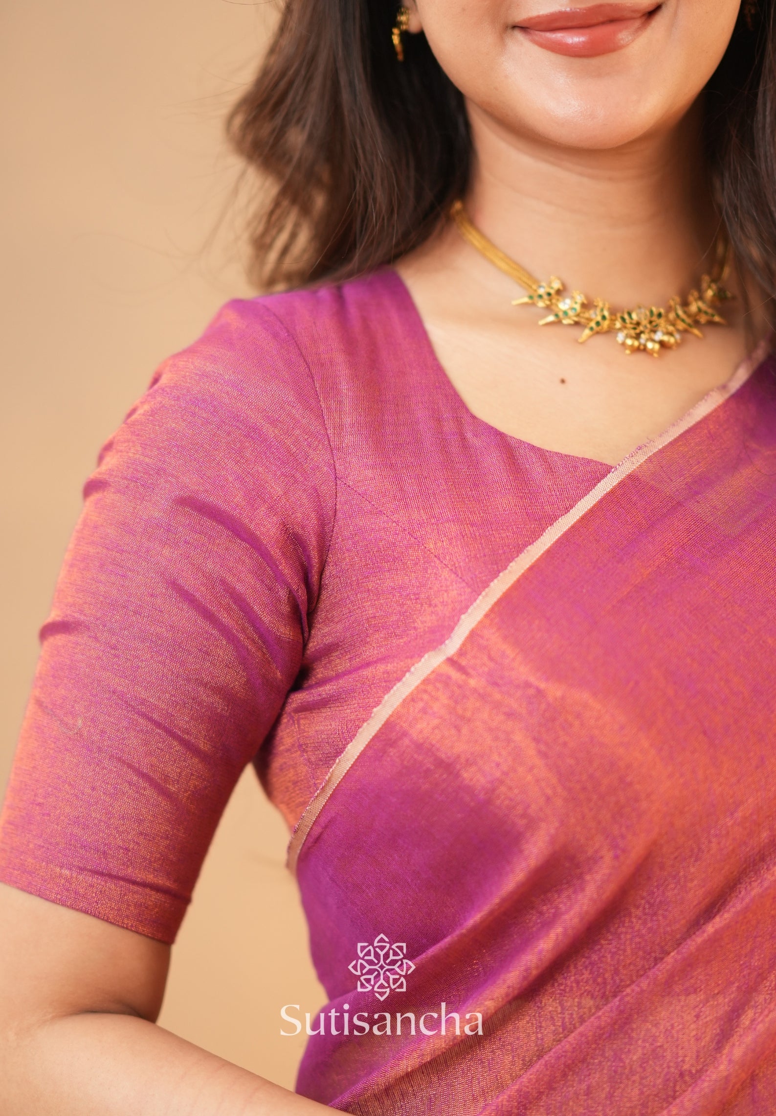 Tissue Charm Light and Lustrous Linen Saree