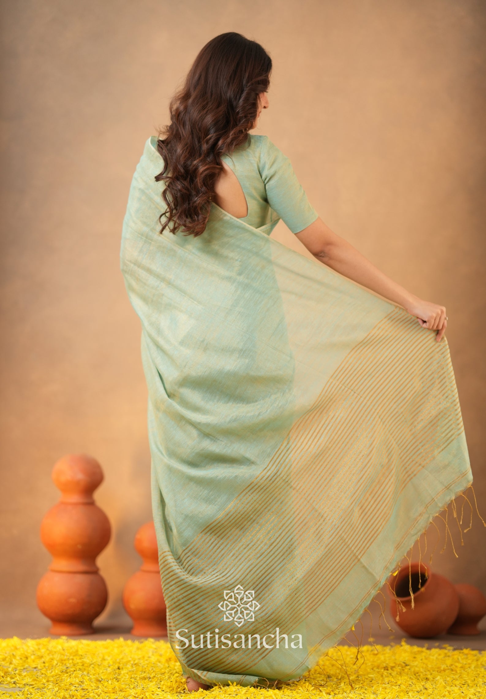 Tissue Charm Light and Lustrous Linen Saree