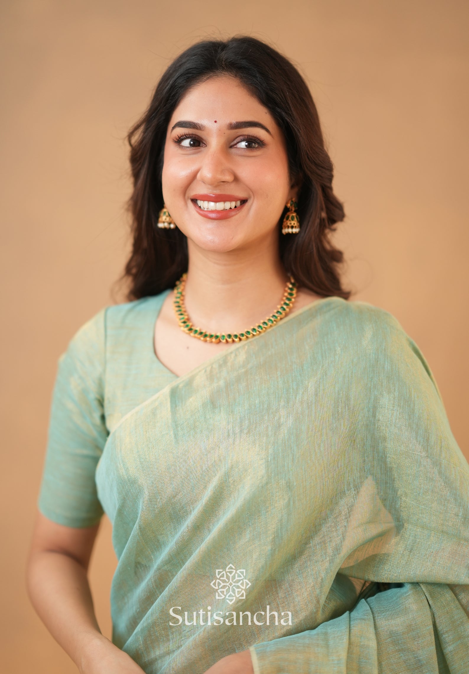 Tissue Charm Light and Lustrous Linen Saree