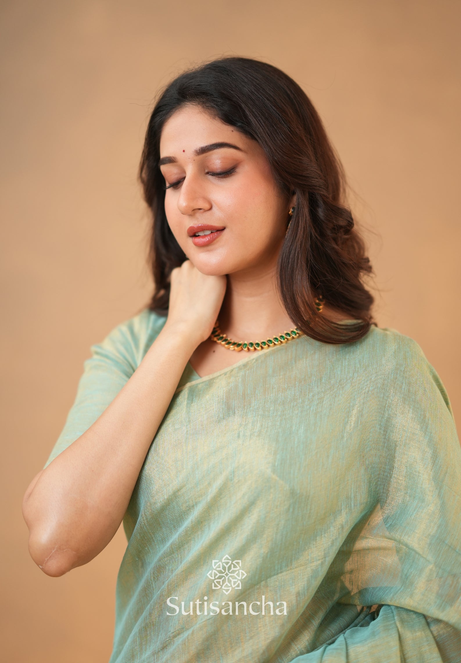 Tissue Charm Light and Lustrous Linen Saree