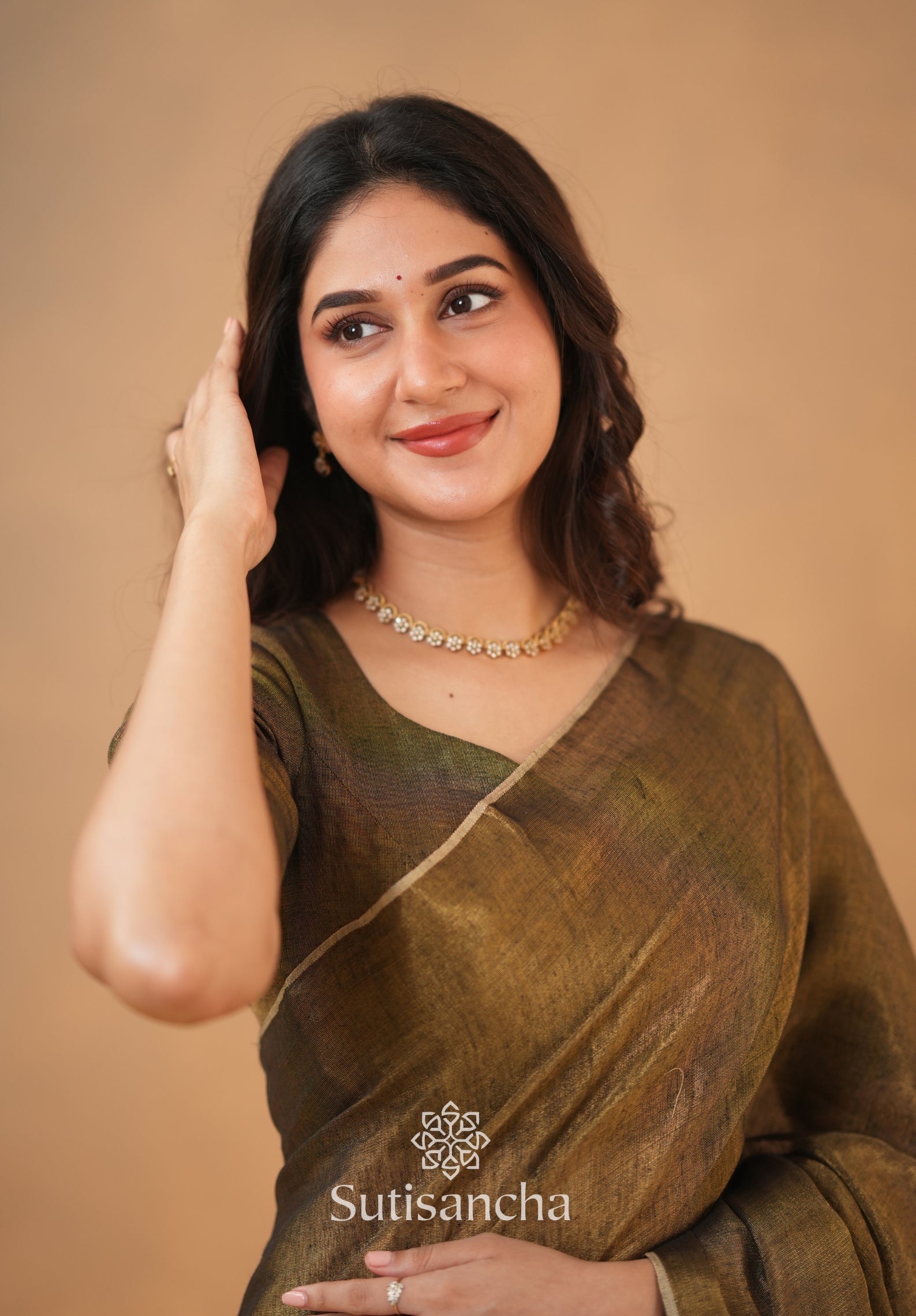 Tissue Charm Light and Lustrous Linen Saree