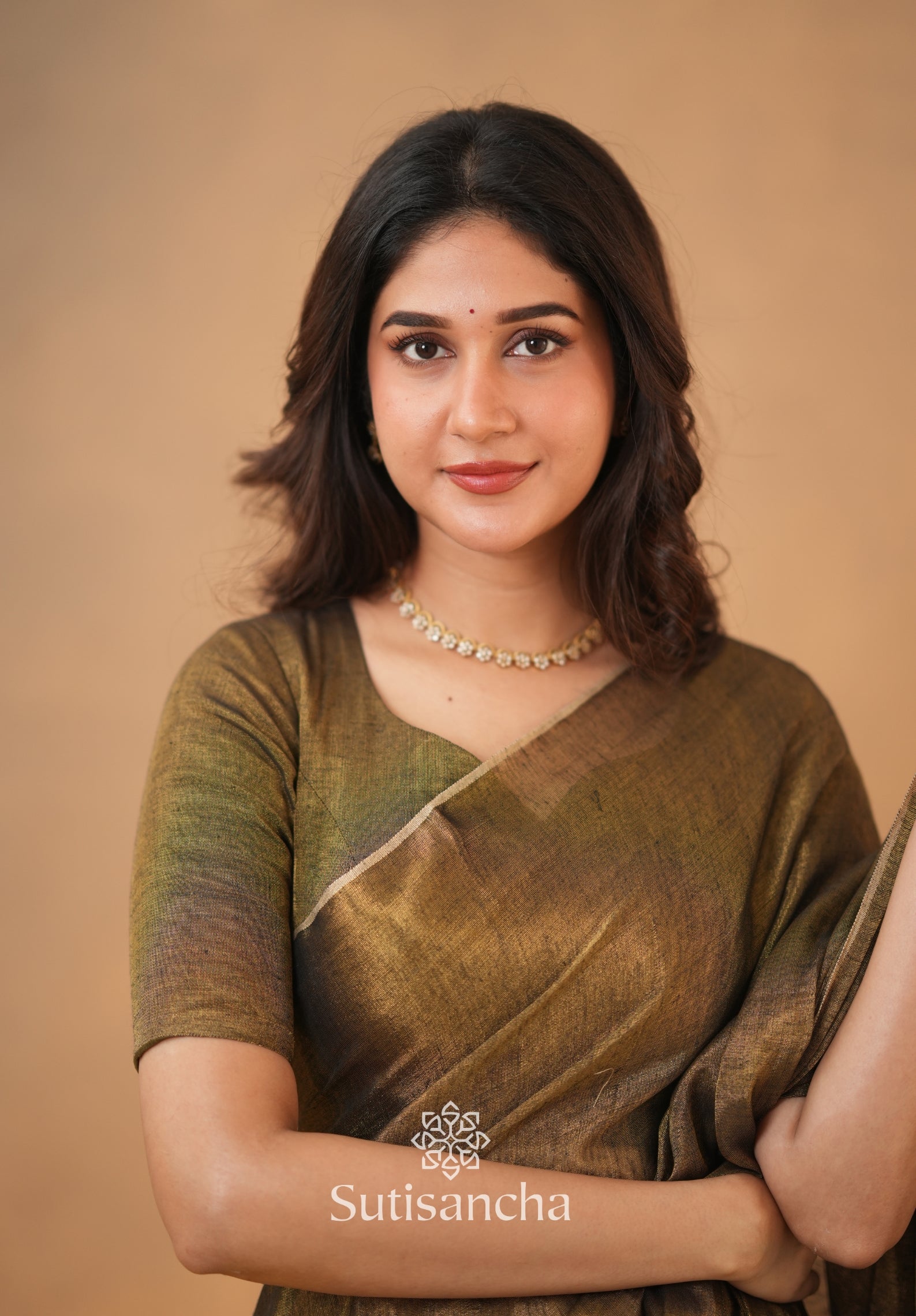 Tissue Charm Light and Lustrous Linen Saree