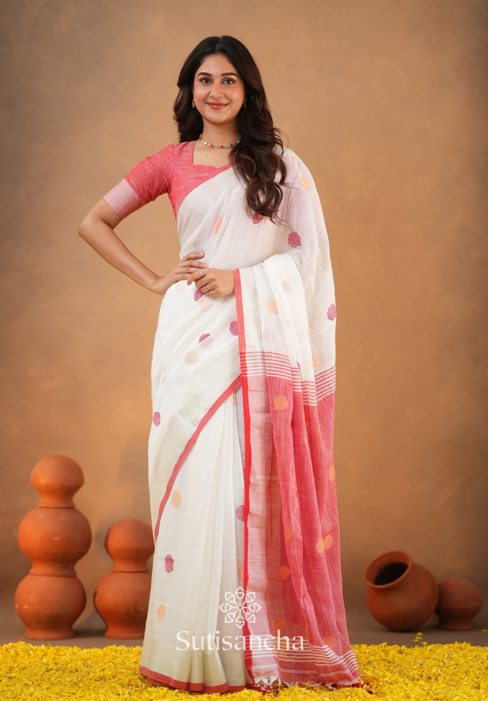 Sutisancha Woven Heritage Handloom Cotton Saree