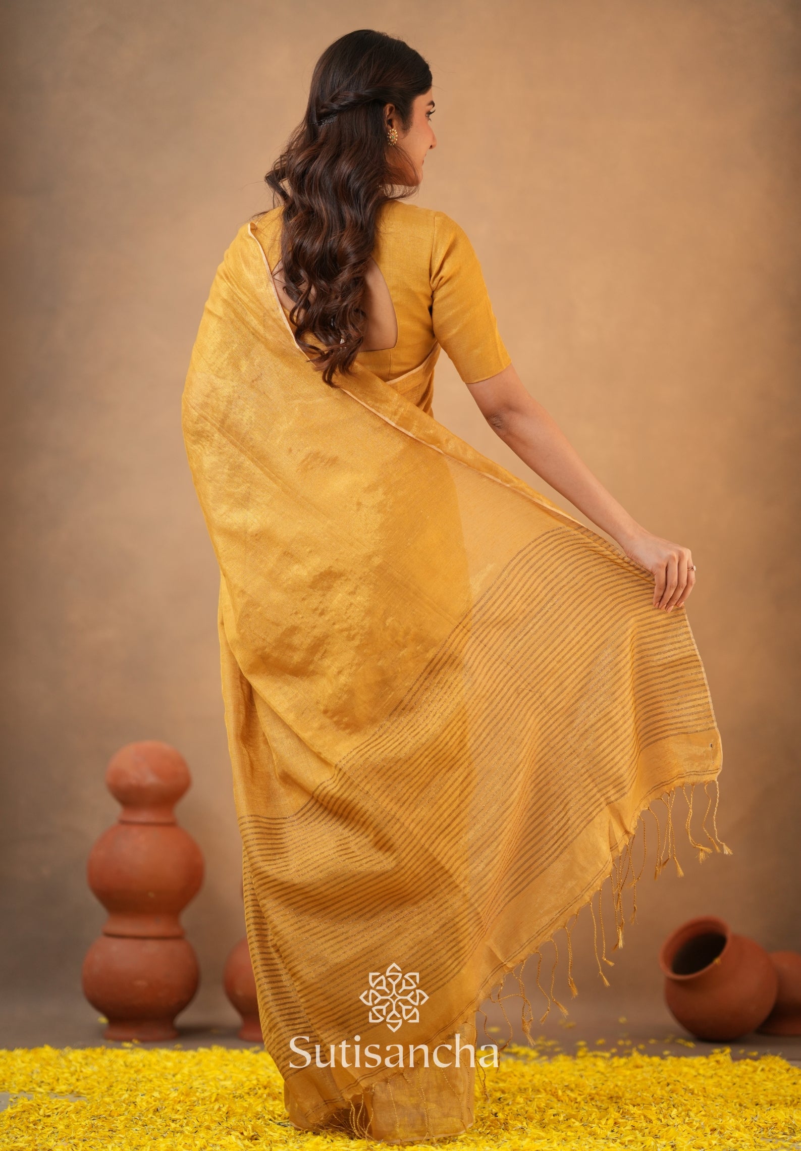 Tissue Charm Light and Lustrous Linen Saree