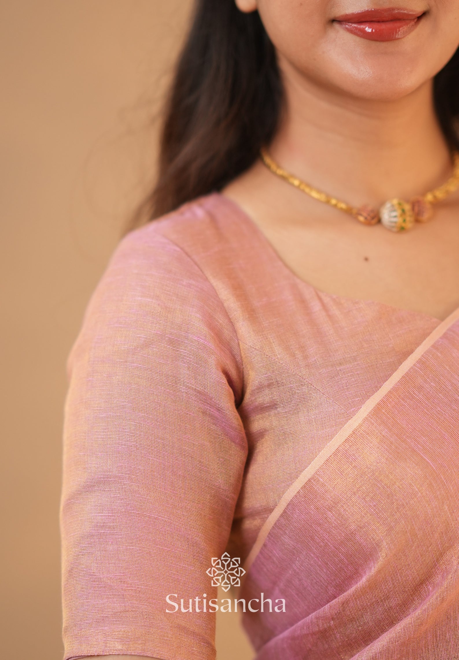 Tissue Charm Light and Lustrous Linen Saree