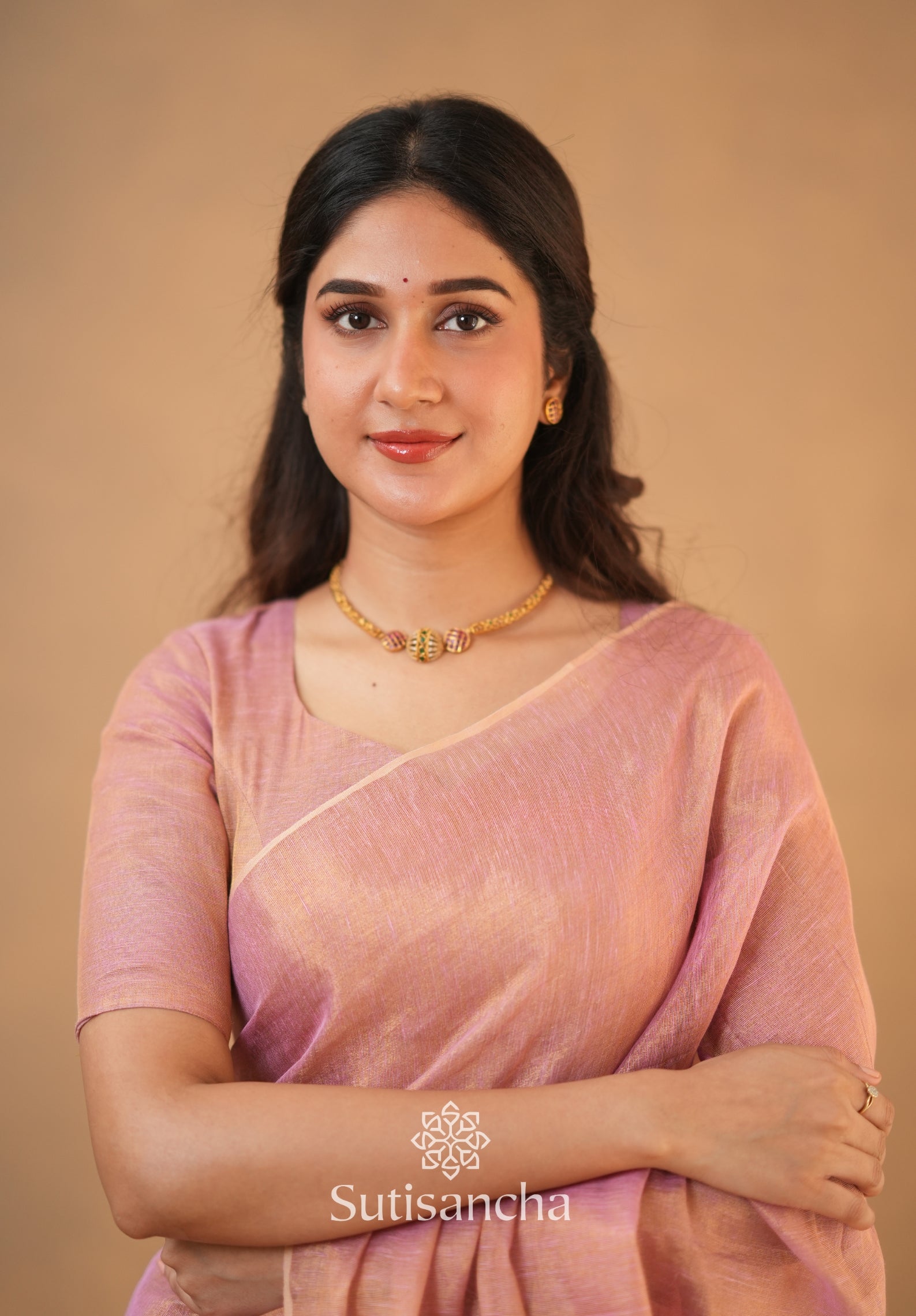 Tissue Charm Light and Lustrous Linen Saree