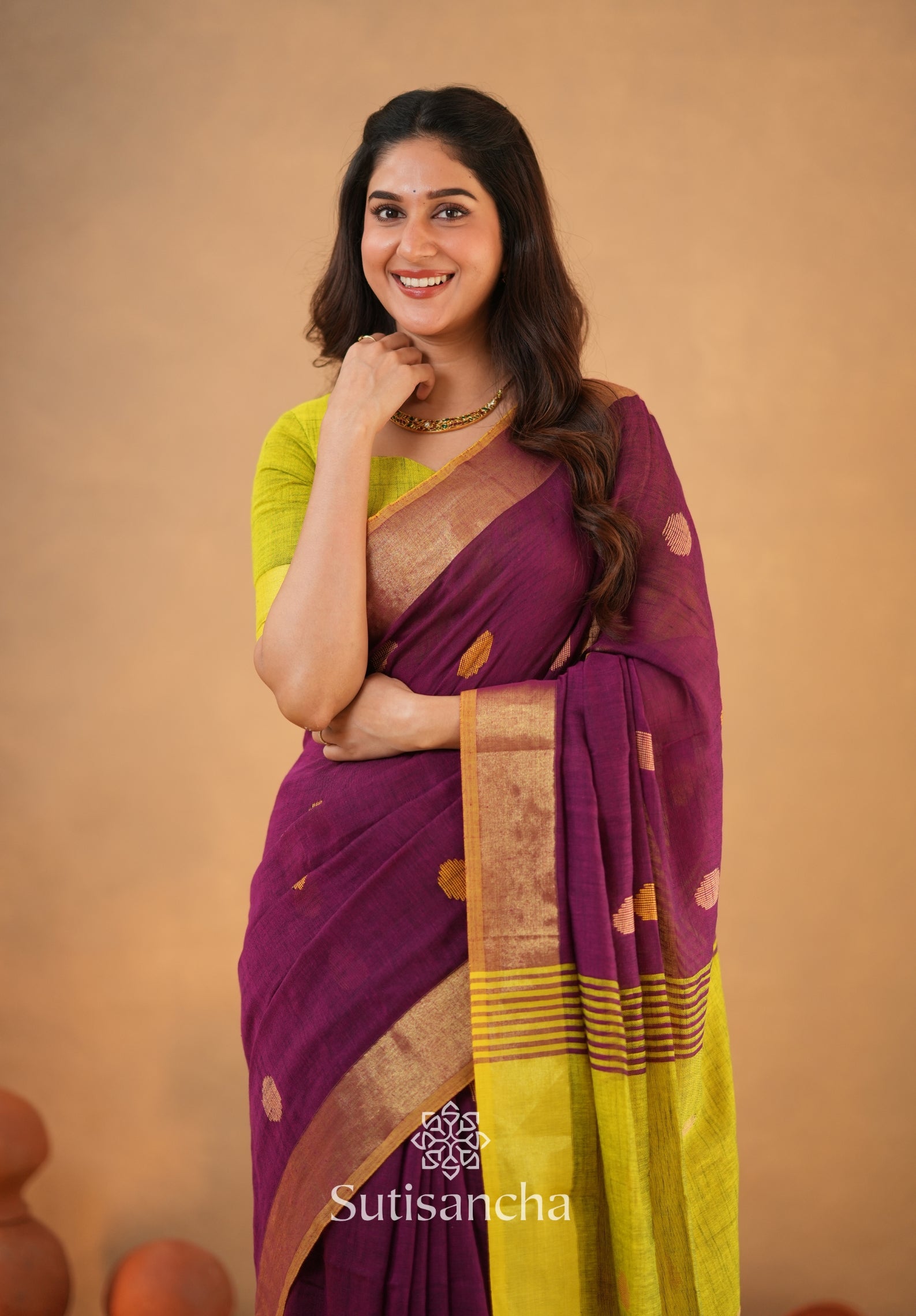Sutisancha Woven Heritage Handloom Cotton Saree