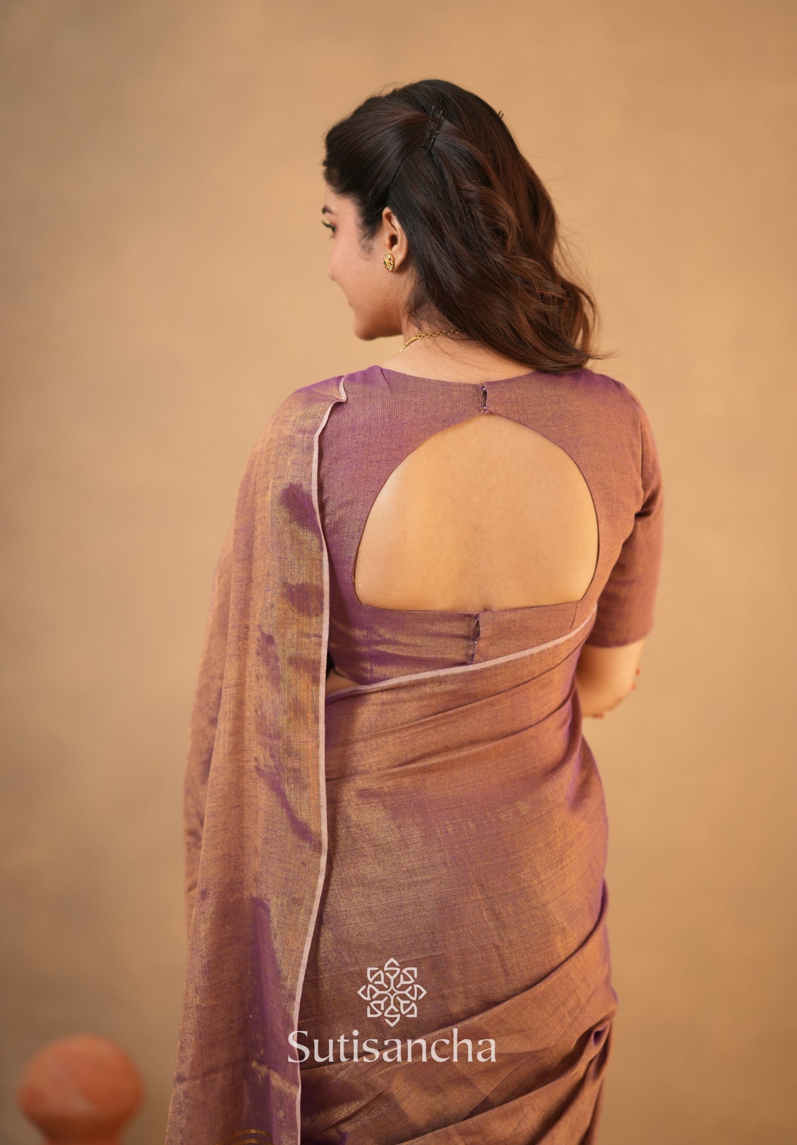 Tissue Charm Light and Lustrous Linen Saree