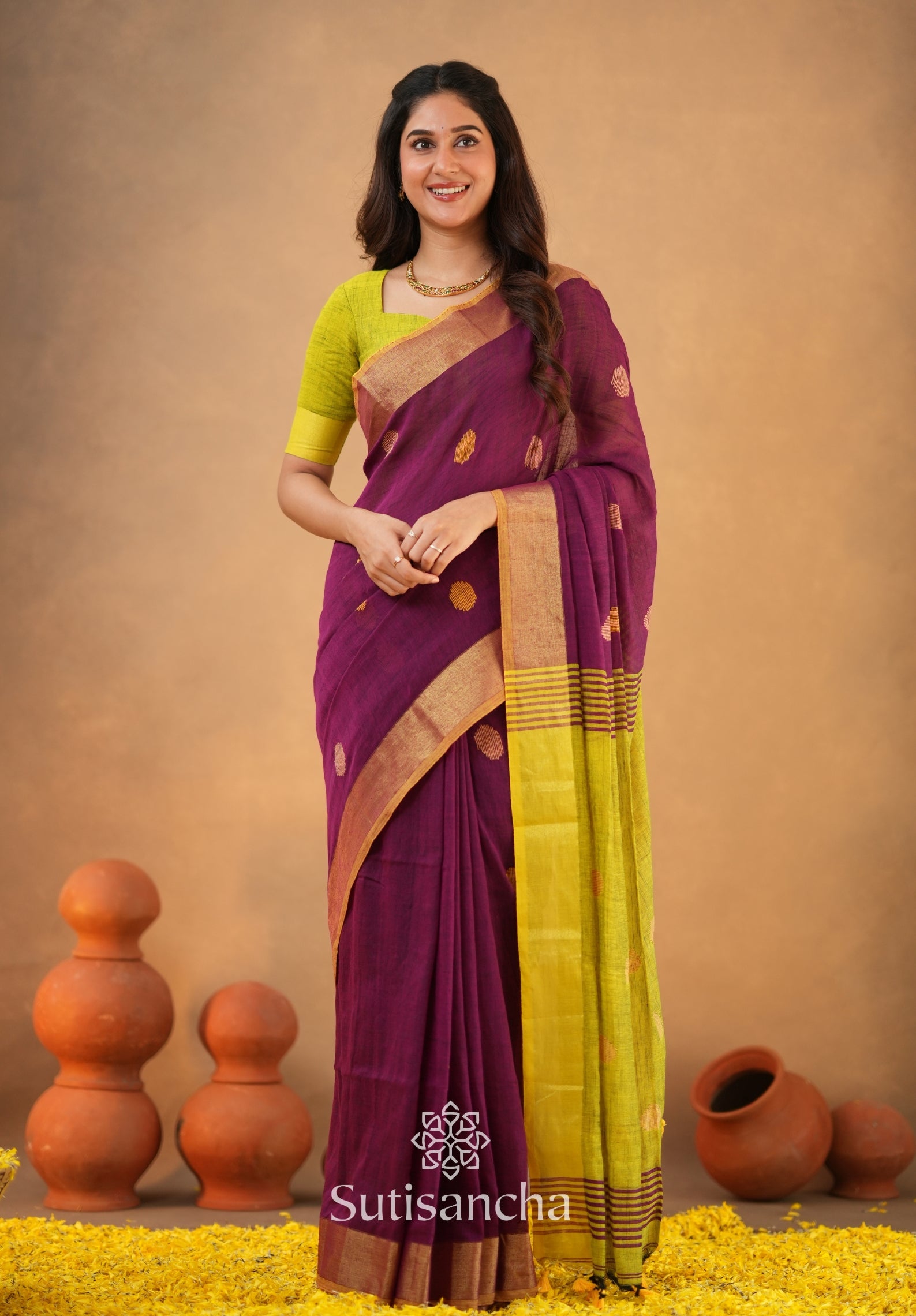 Sutisancha Woven Heritage Handloom Cotton Saree