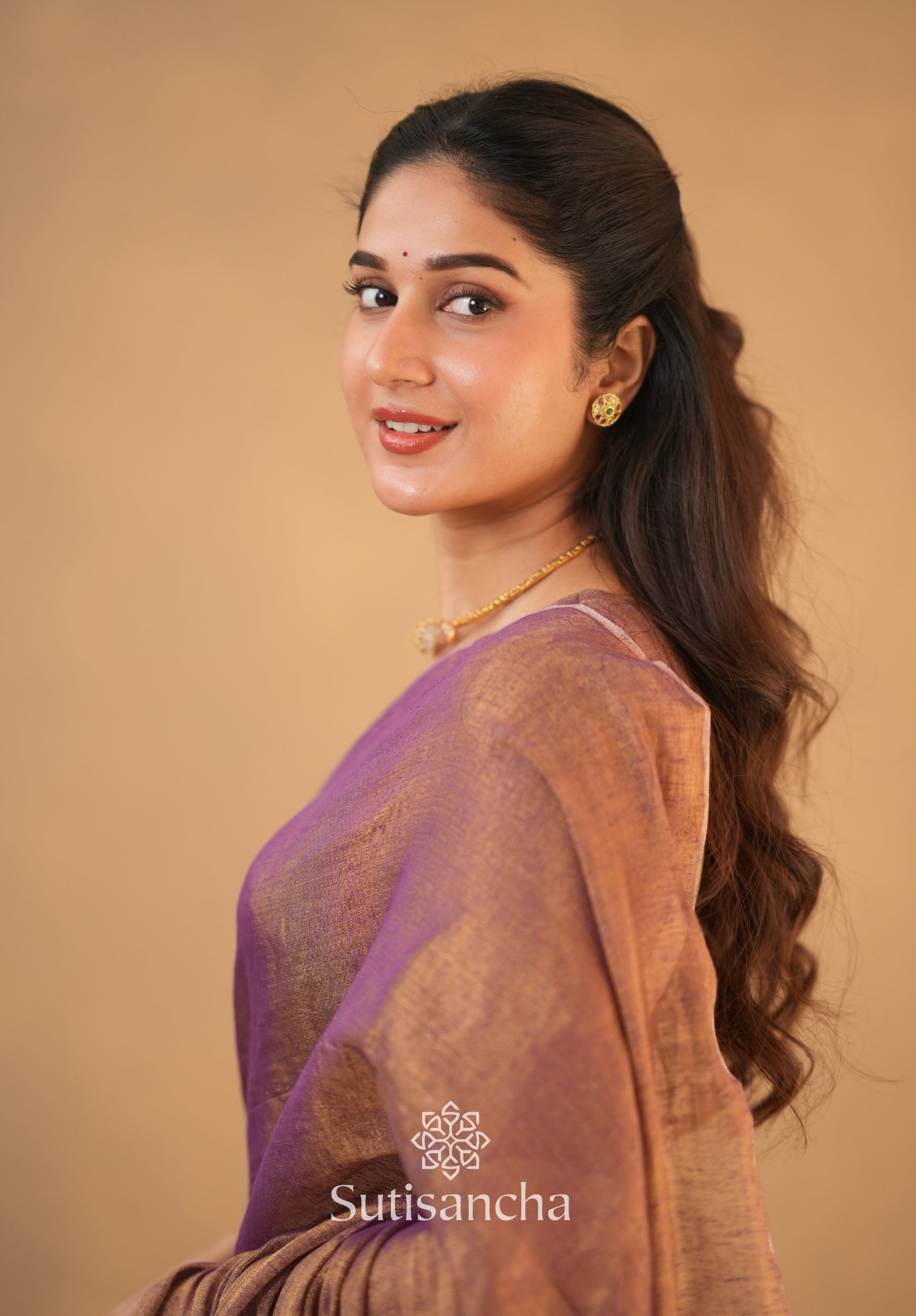 Tissue Charm Light and Lustrous Linen Saree