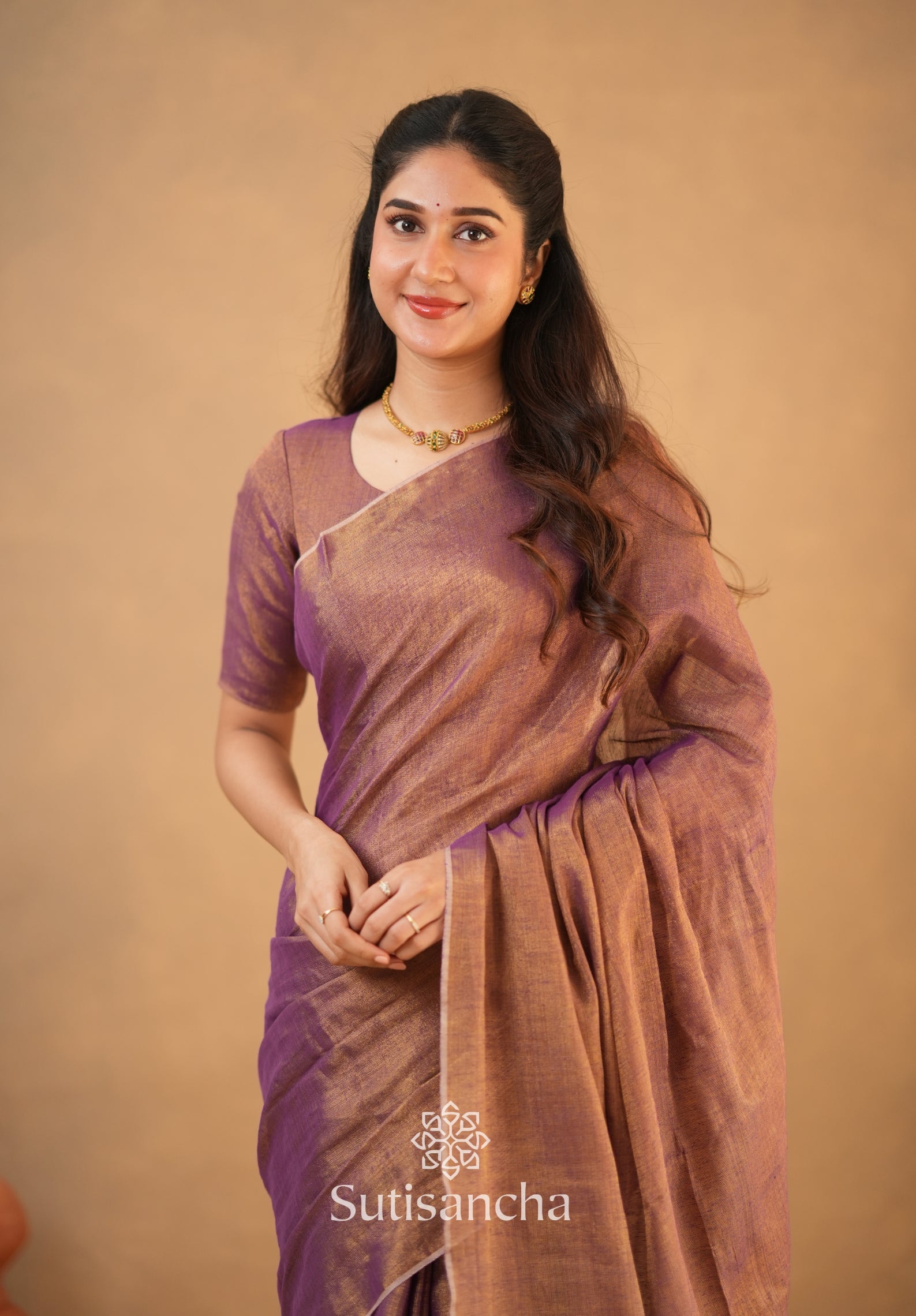 Tissue Charm Light and Lustrous Linen Saree