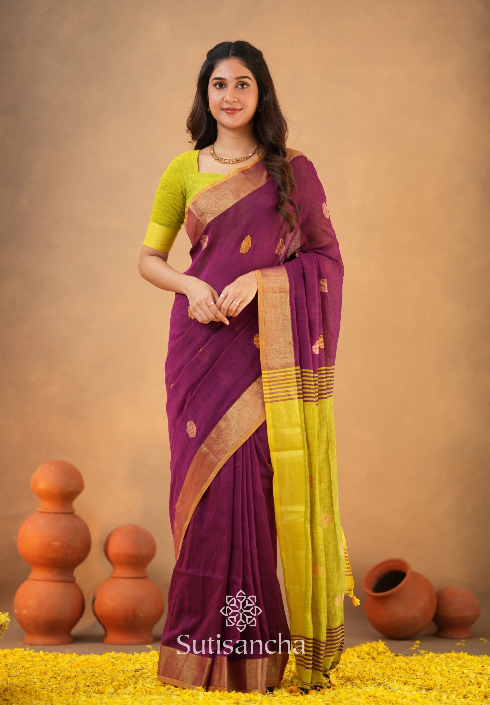 Sutisancha Woven Heritage Handloom Cotton Saree