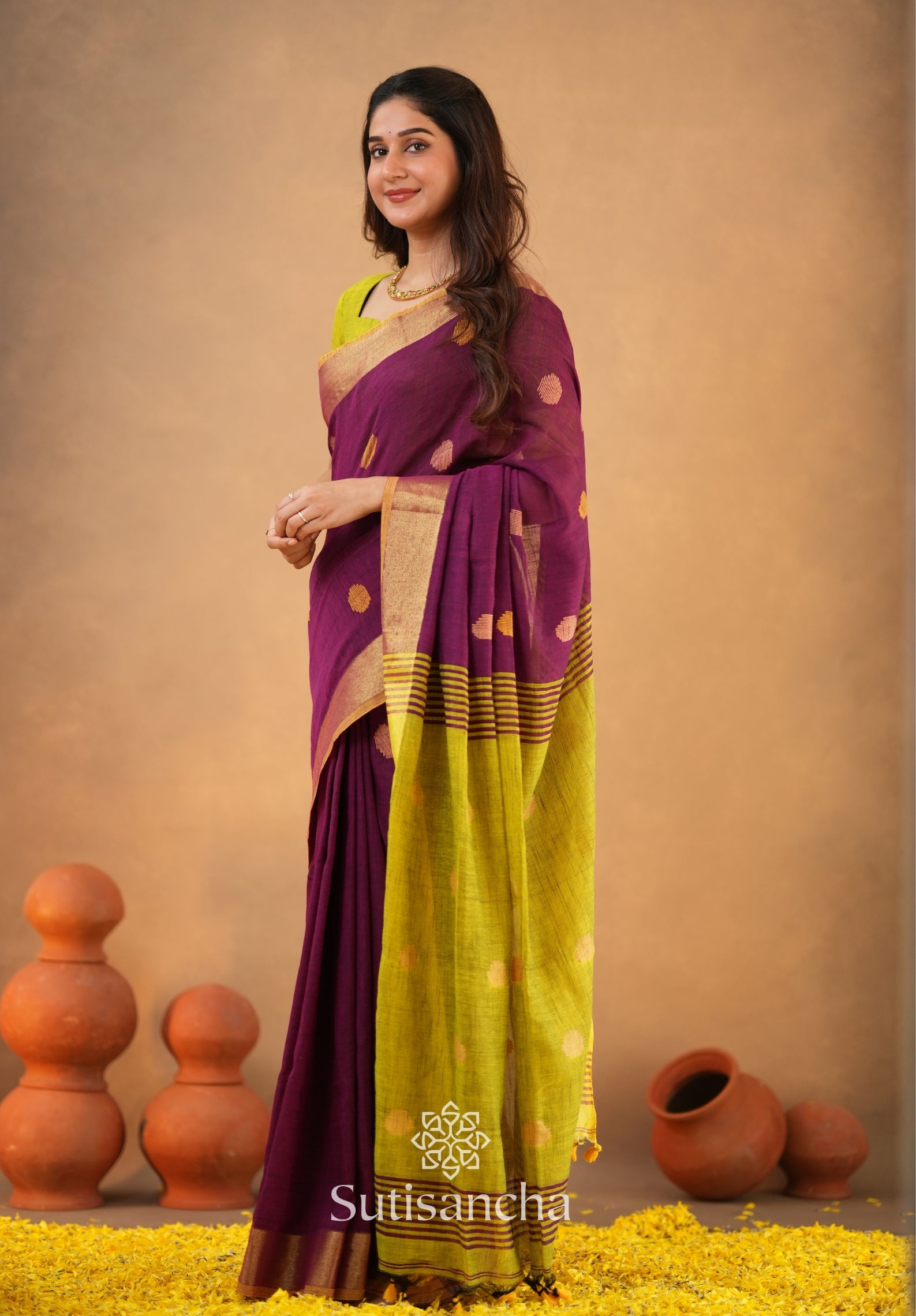 Sutisancha Woven Heritage Handloom Cotton Saree