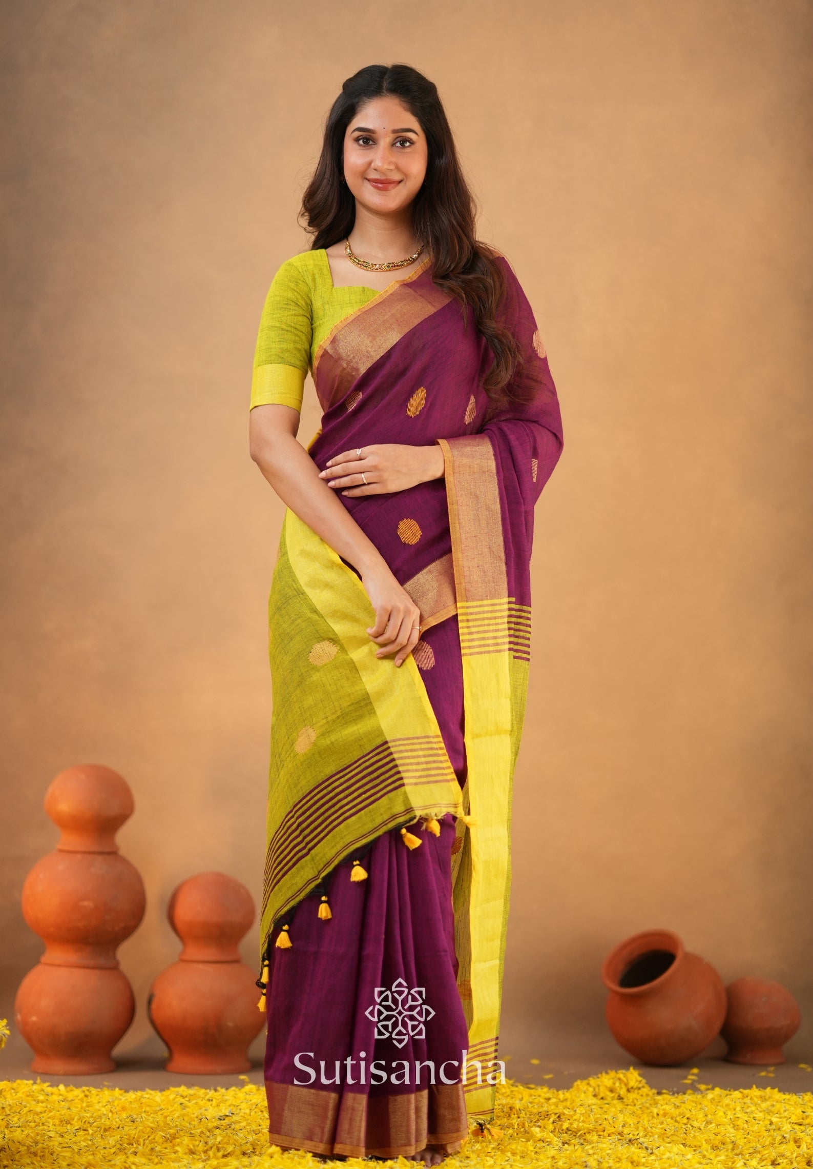 Sutisancha Woven Heritage Handloom Cotton Saree