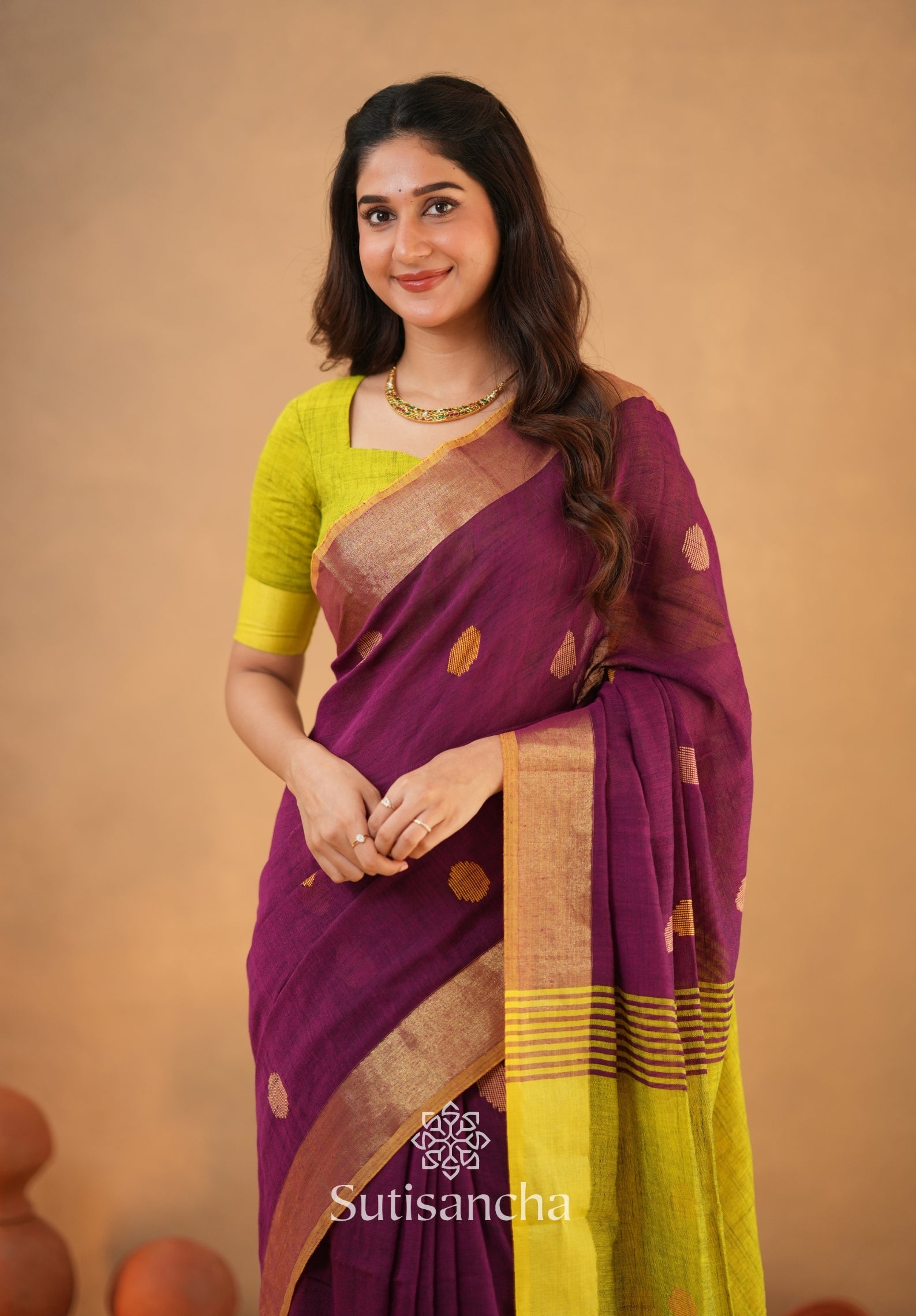 Sutisancha Woven Heritage Handloom Cotton Saree