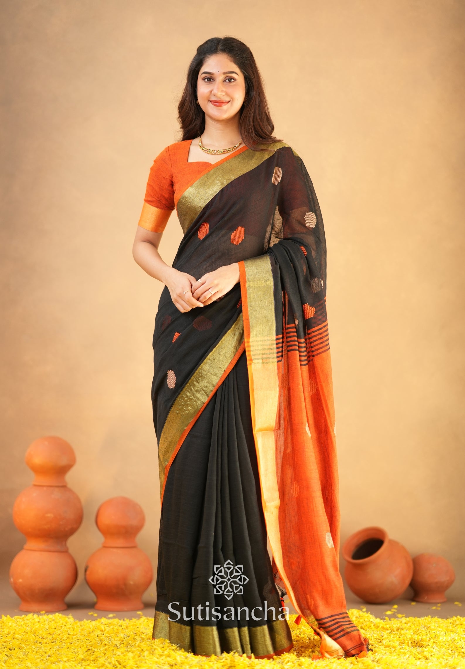Sutisancha Woven Heritage Handloom Cotton Saree