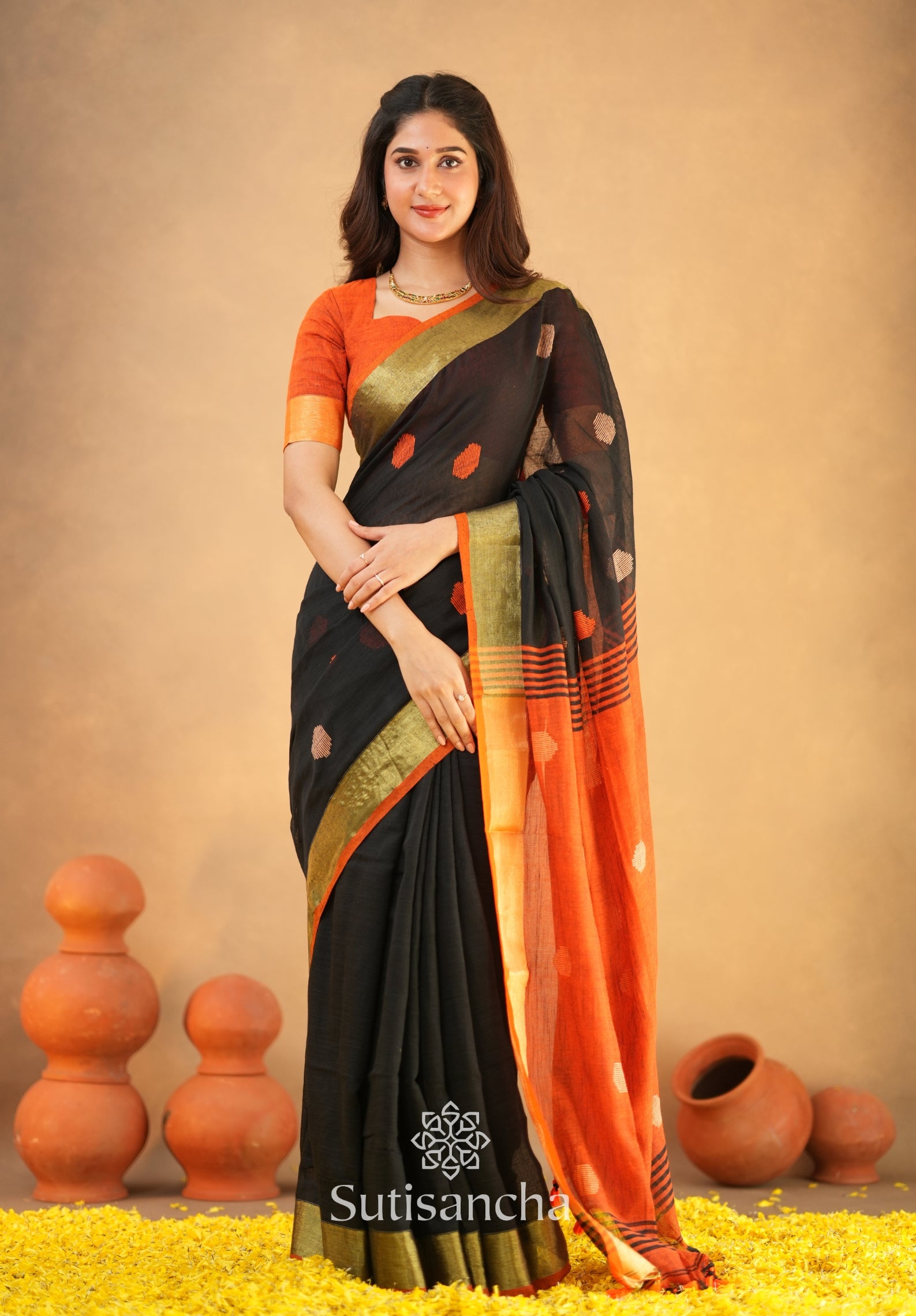 Sutisancha Woven Heritage Handloom Cotton Saree