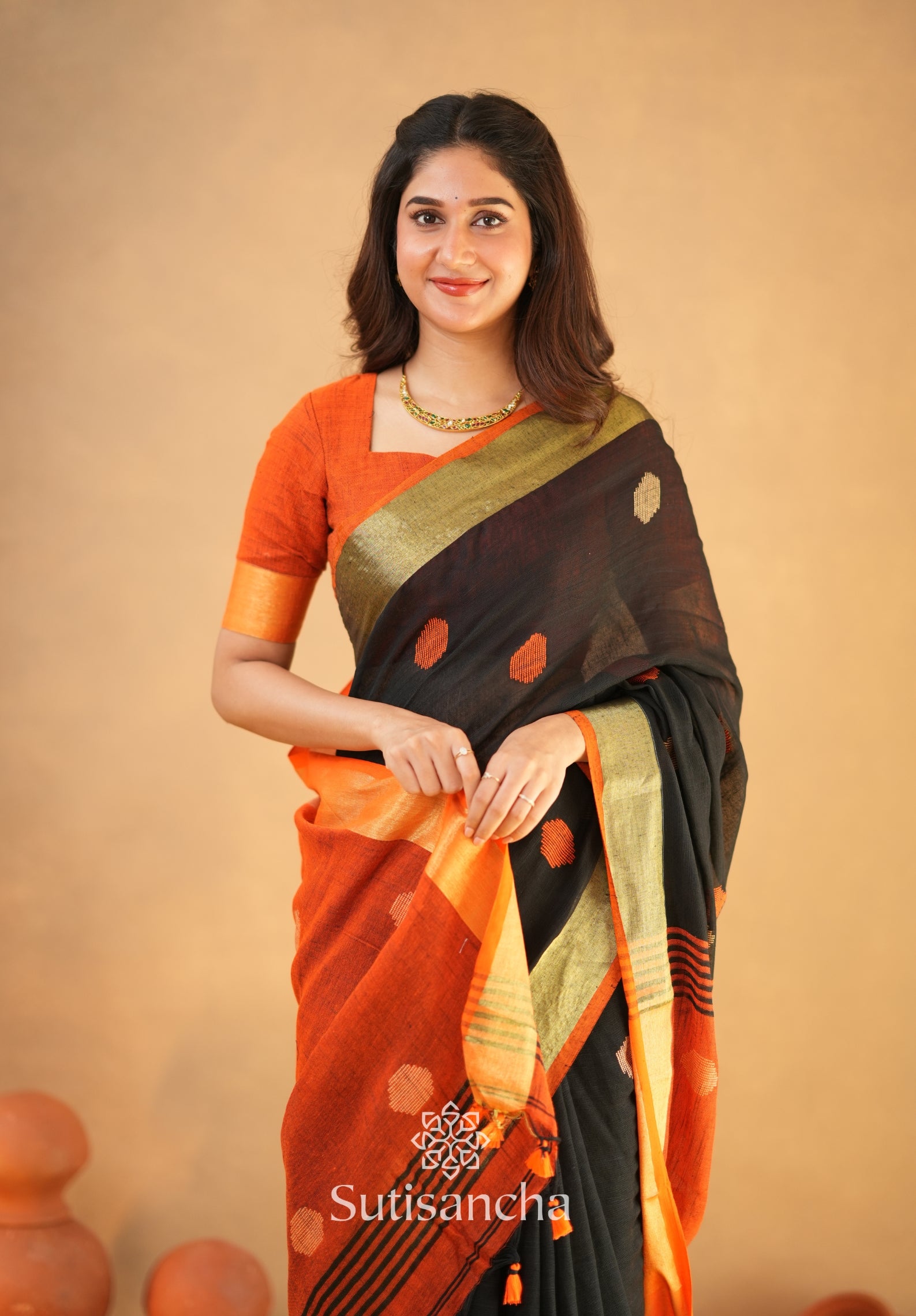 Sutisancha Woven Heritage Handloom Cotton Saree