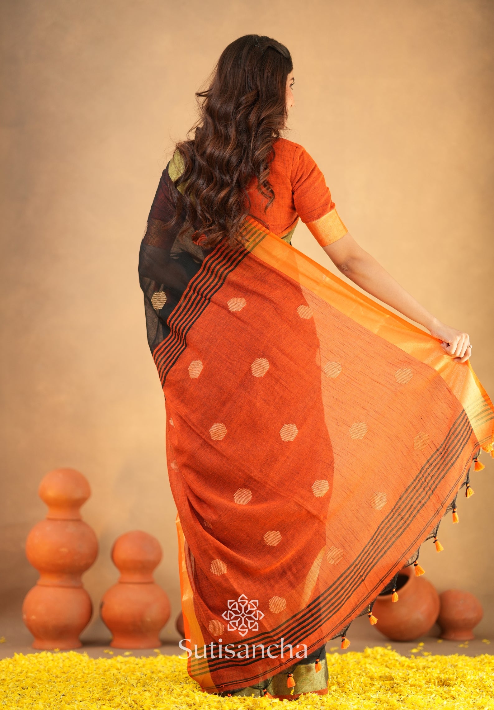 Sutisancha Woven Heritage Handloom Cotton Saree
