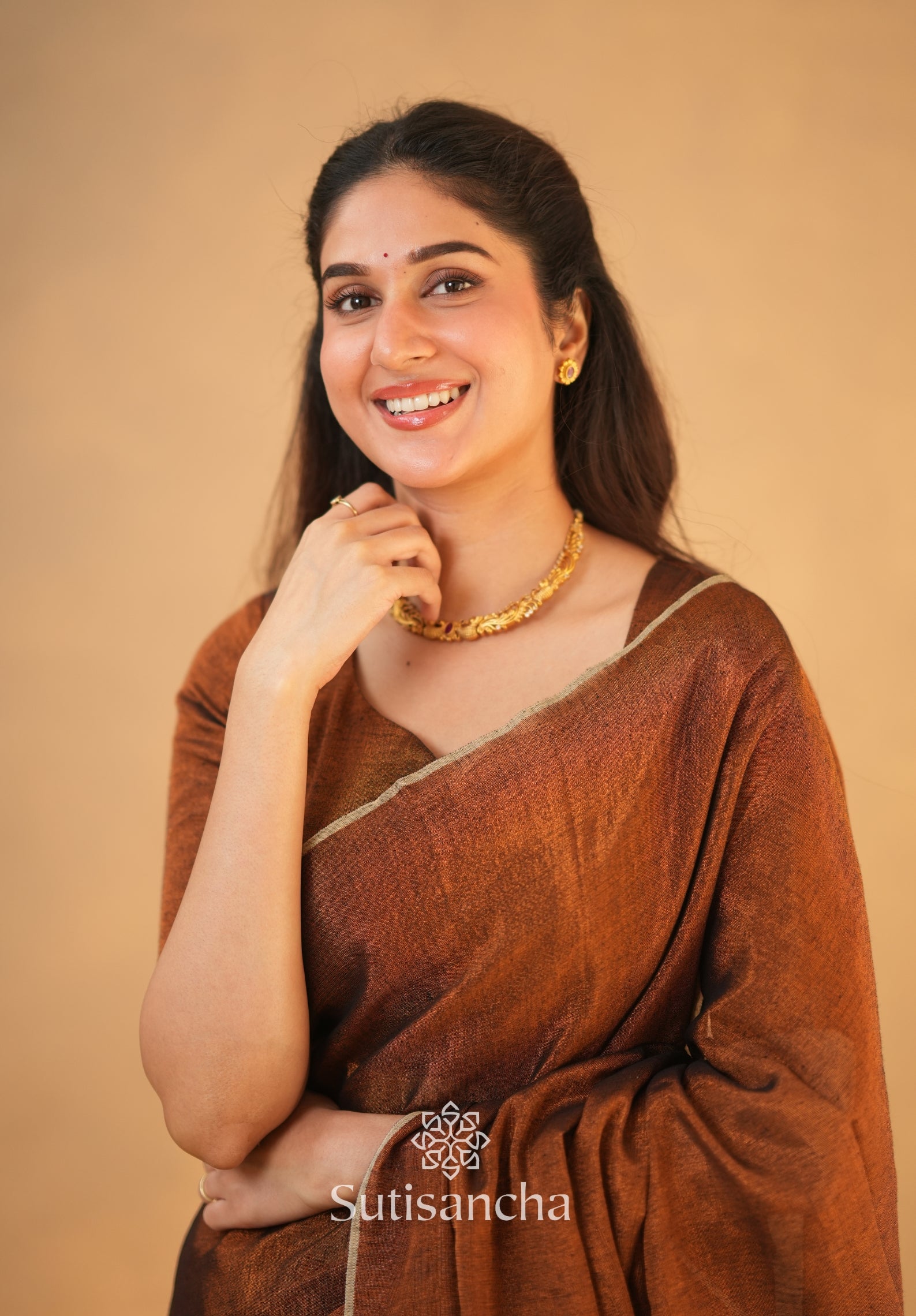 Tissue Charm Light and Lustrous Linen Saree