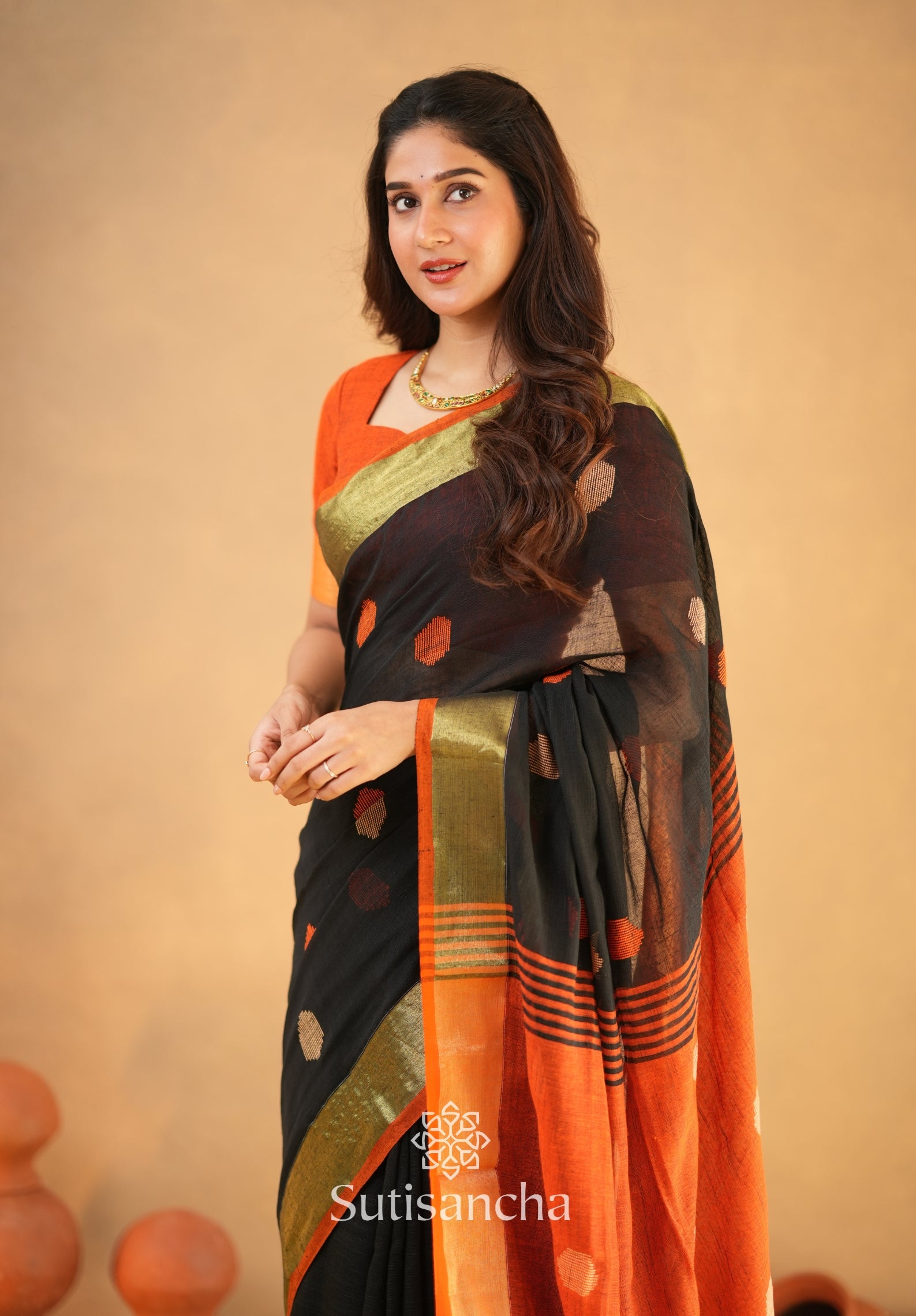 Sutisancha Woven Heritage Handloom Cotton Saree