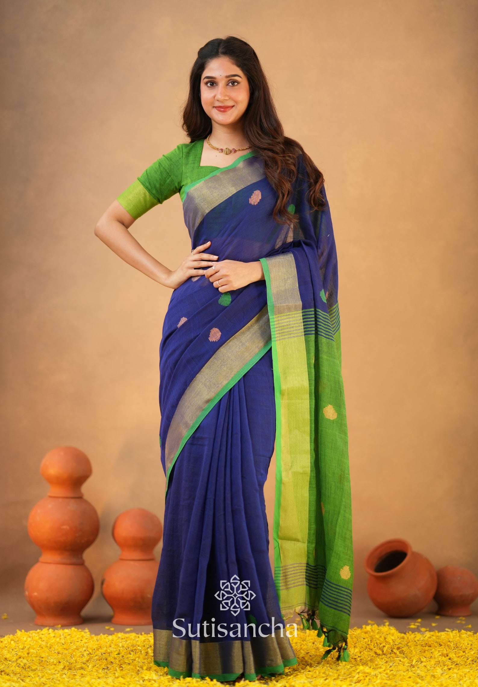 Sutisancha Woven Heritage Handloom Cotton Saree