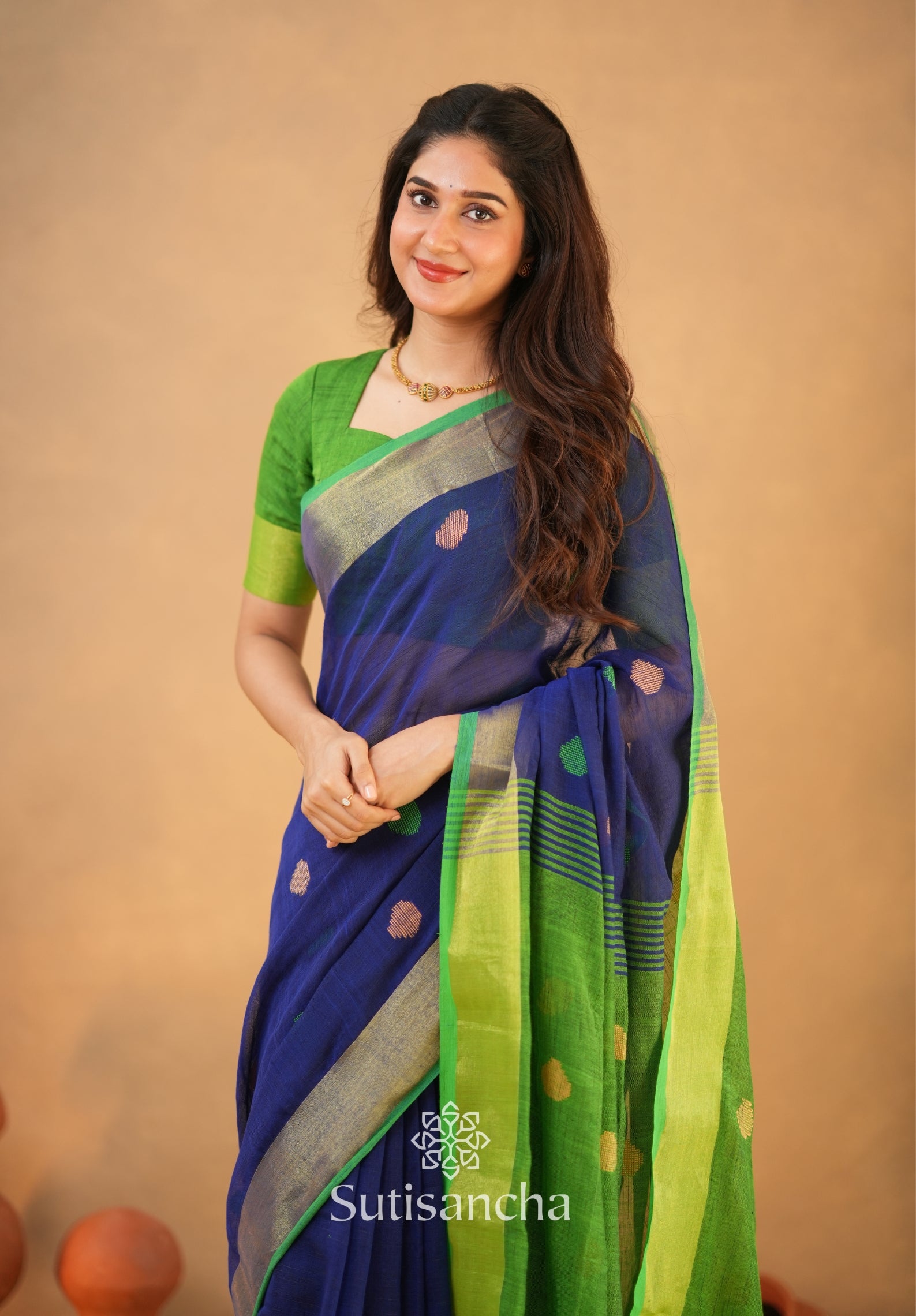 Sutisancha Woven Heritage Handloom Cotton Saree