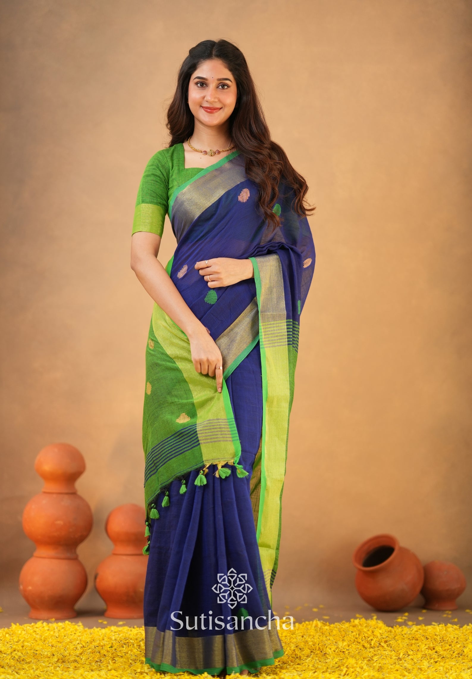 Sutisancha Woven Heritage Handloom Cotton Saree