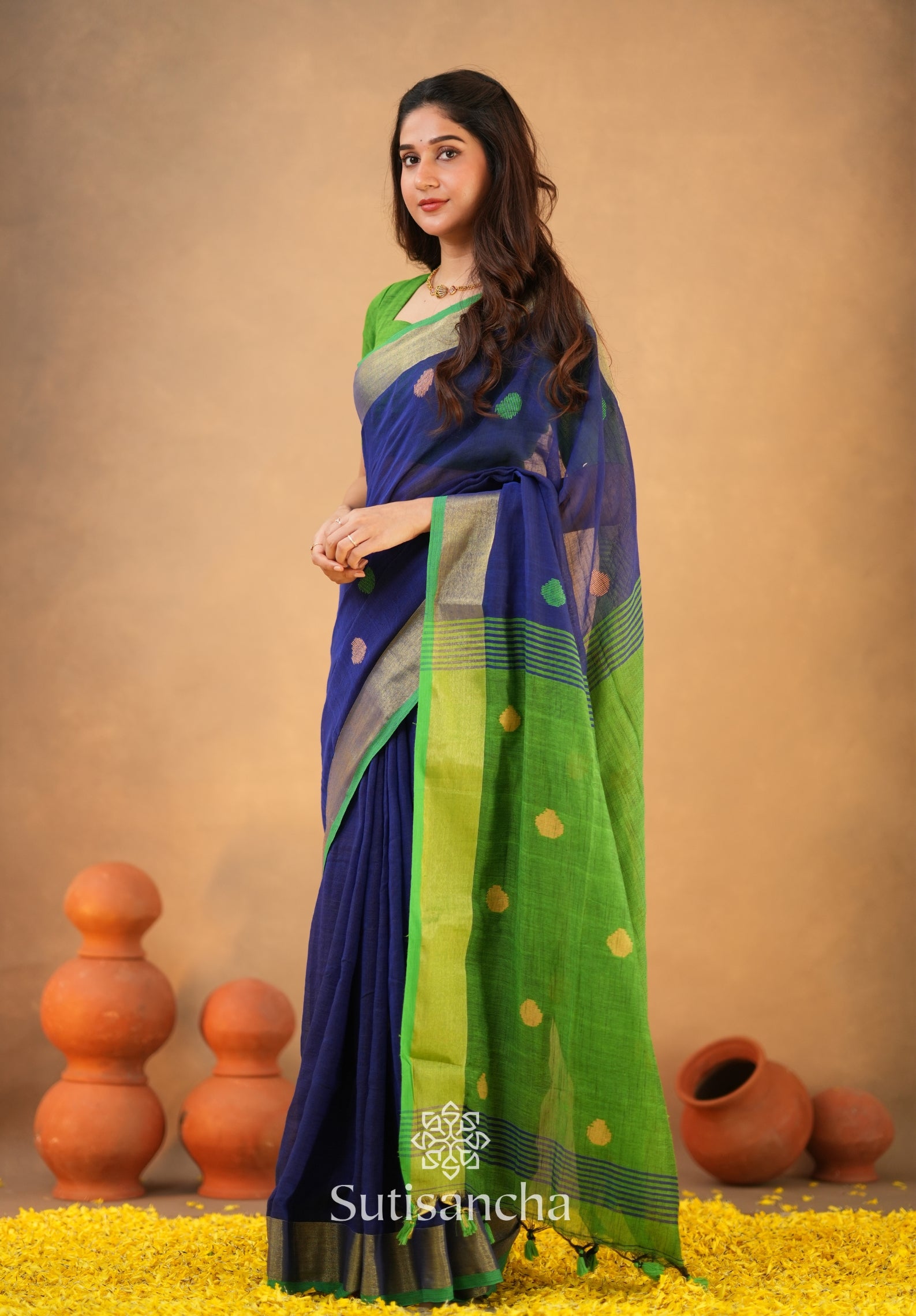 Sutisancha Woven Heritage Handloom Cotton Saree