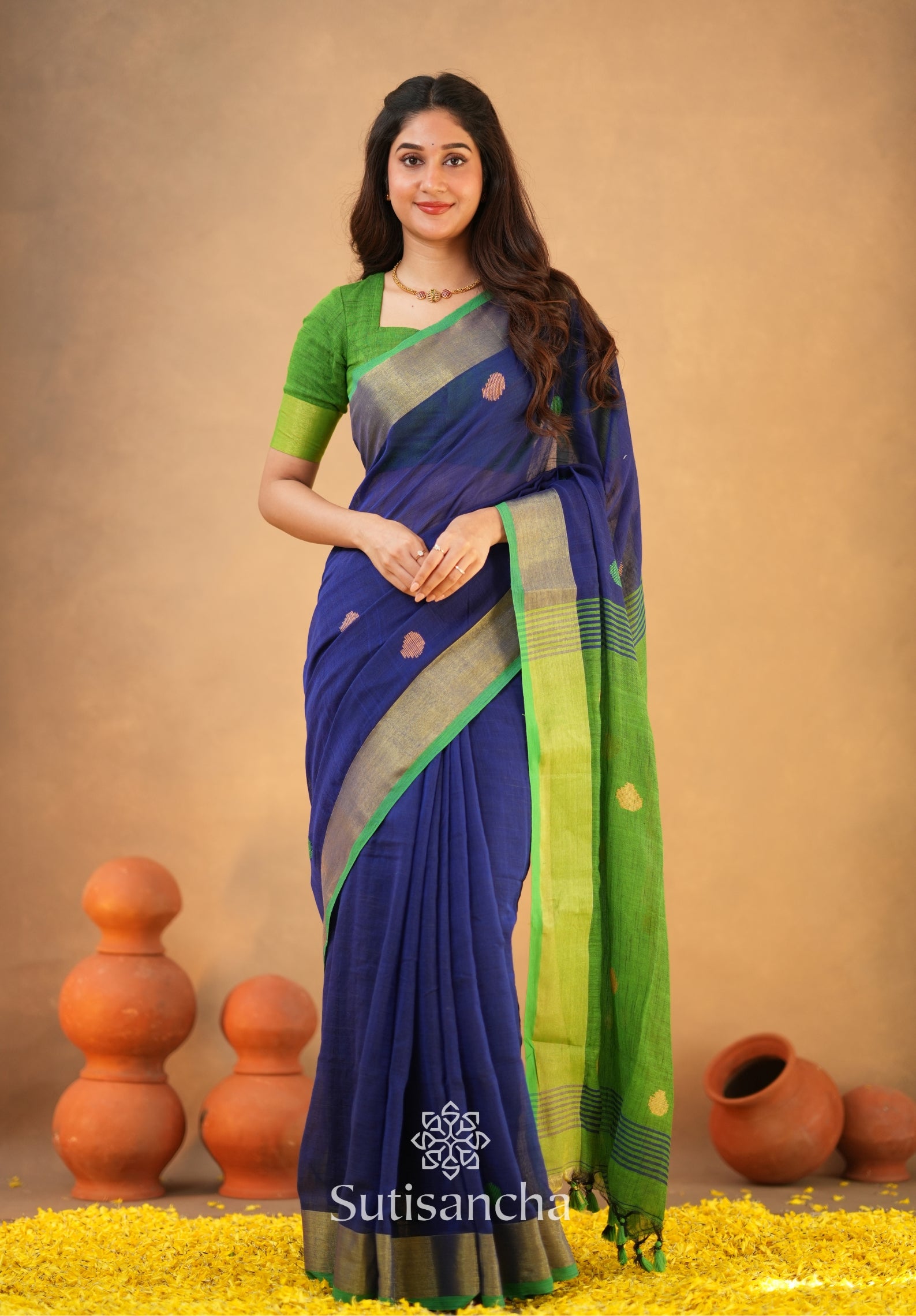 Sutisancha Woven Heritage Handloom Cotton Saree