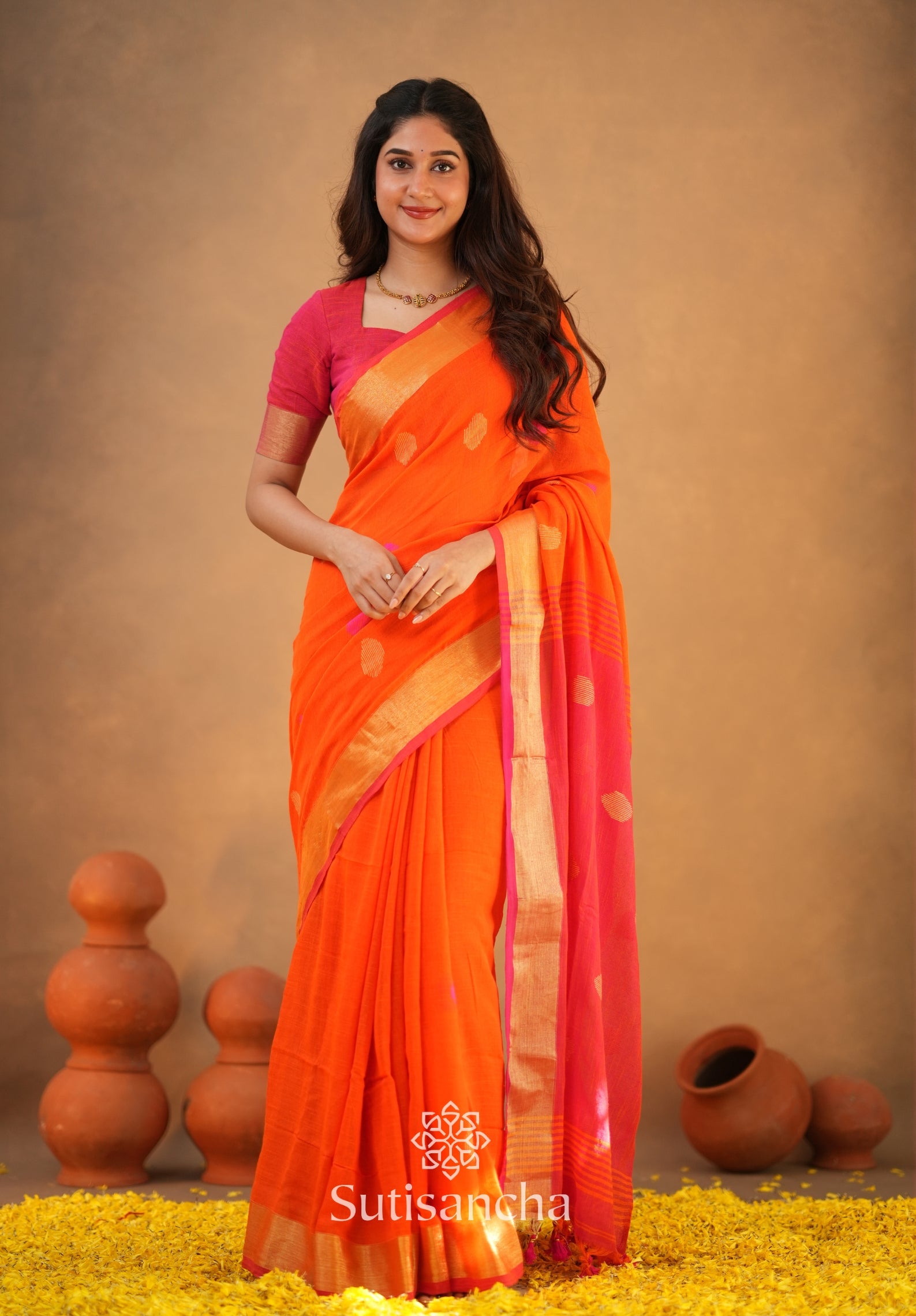 Sutisancha Woven Heritage Handloom Cotton Saree
