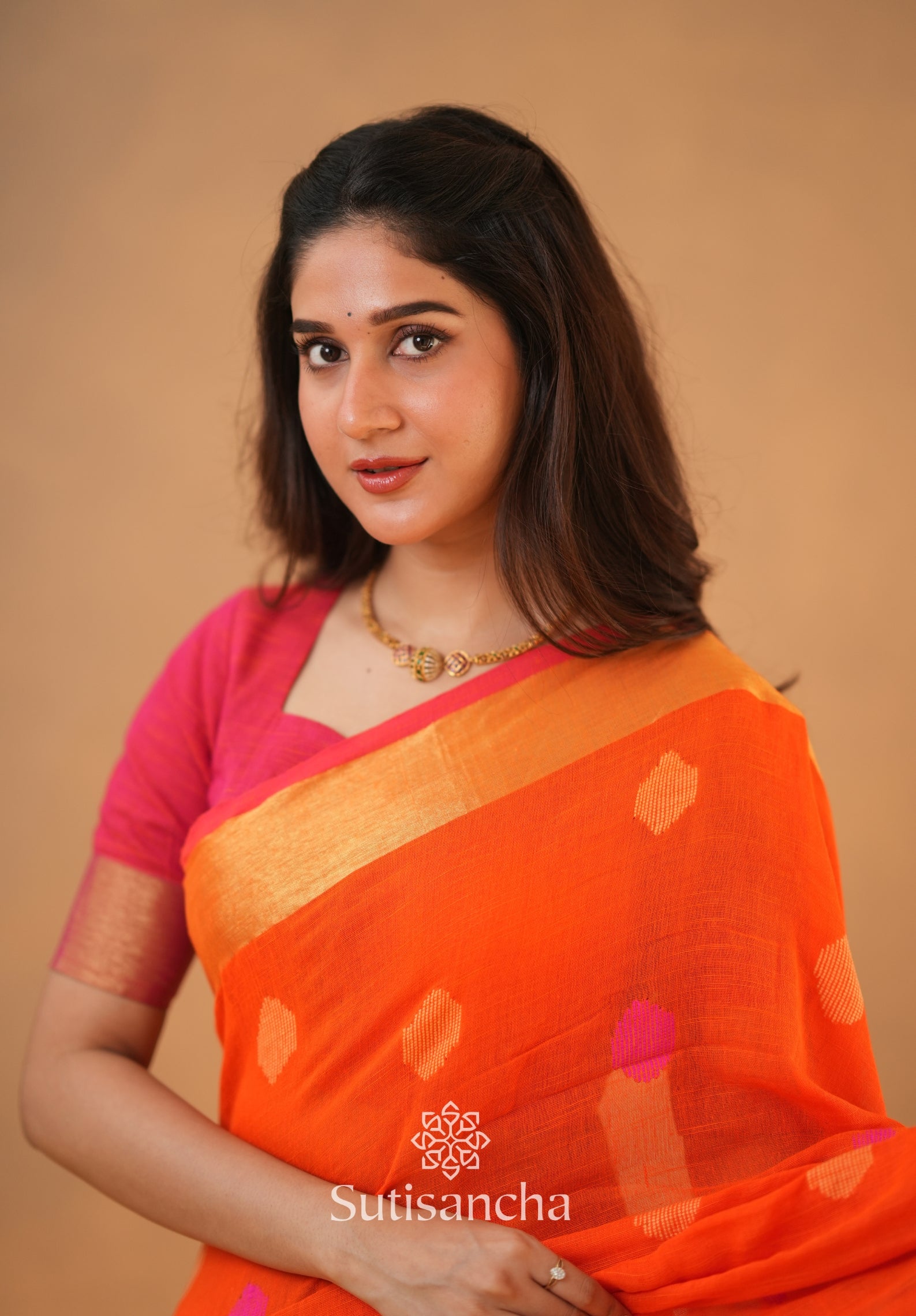 Sutisancha Woven Heritage Handloom Cotton Saree