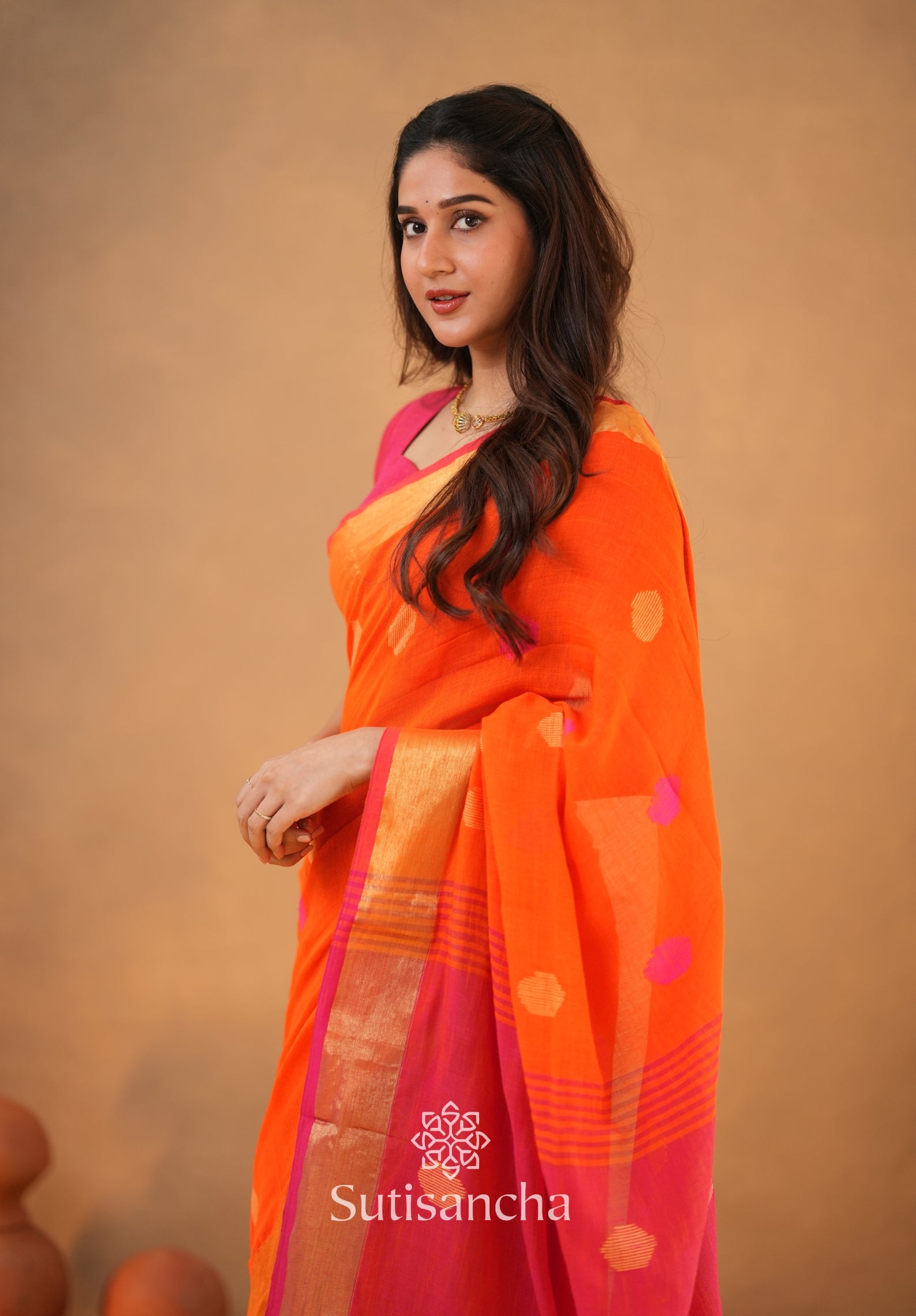 Sutisancha Woven Heritage Handloom Cotton Saree