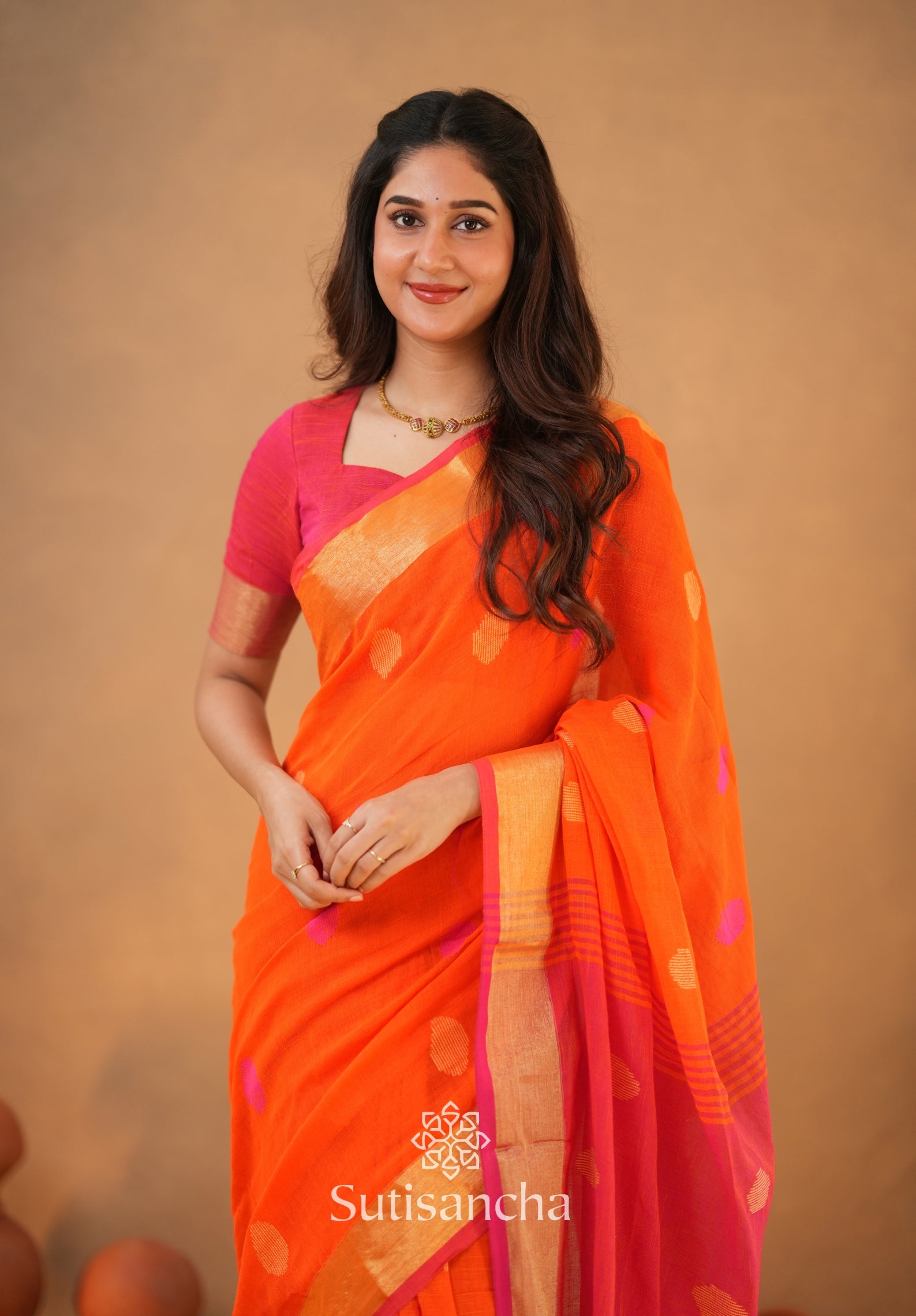 Sutisancha Woven Heritage Handloom Cotton Saree
