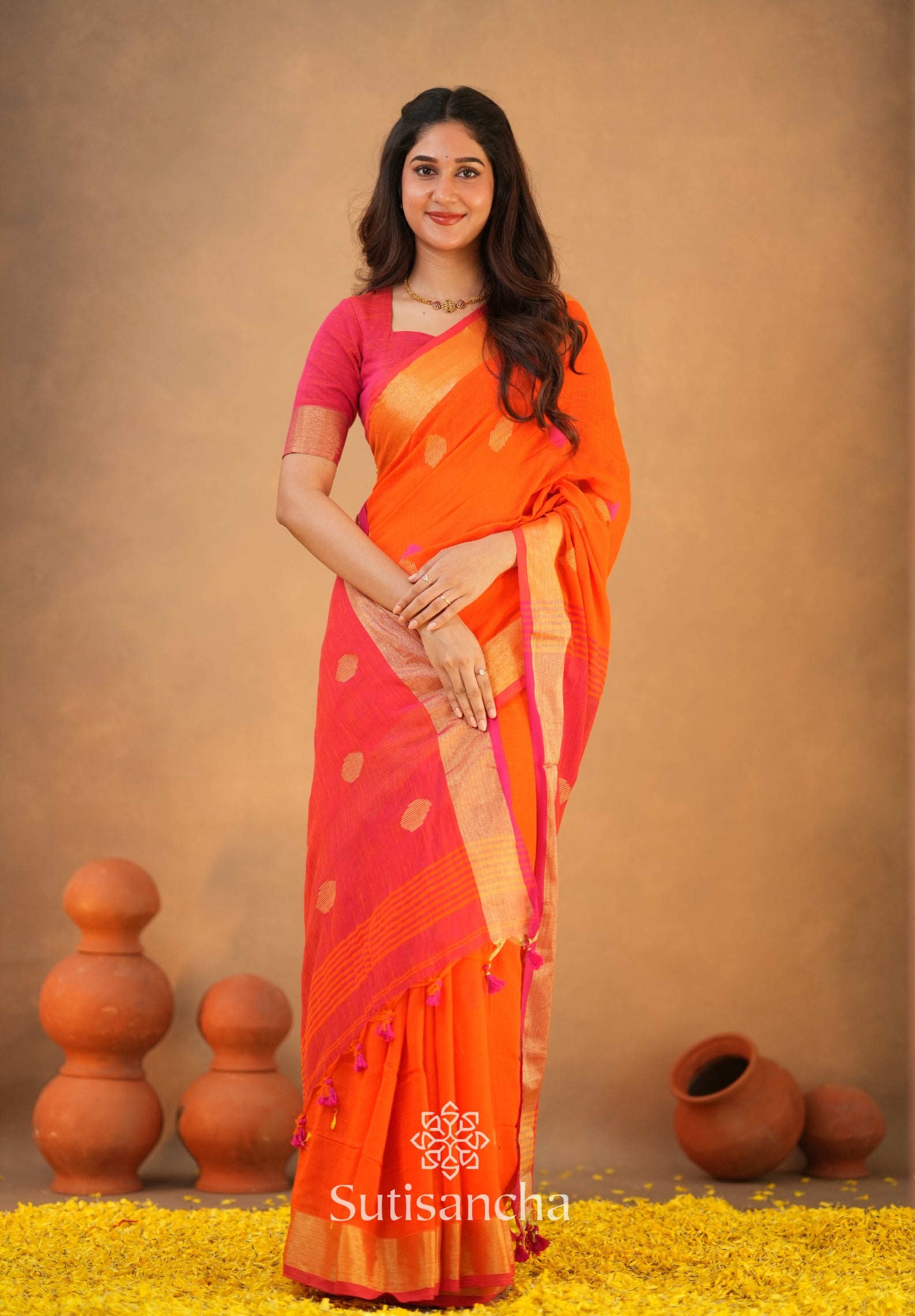 Sutisancha Woven Heritage Handloom Cotton Saree