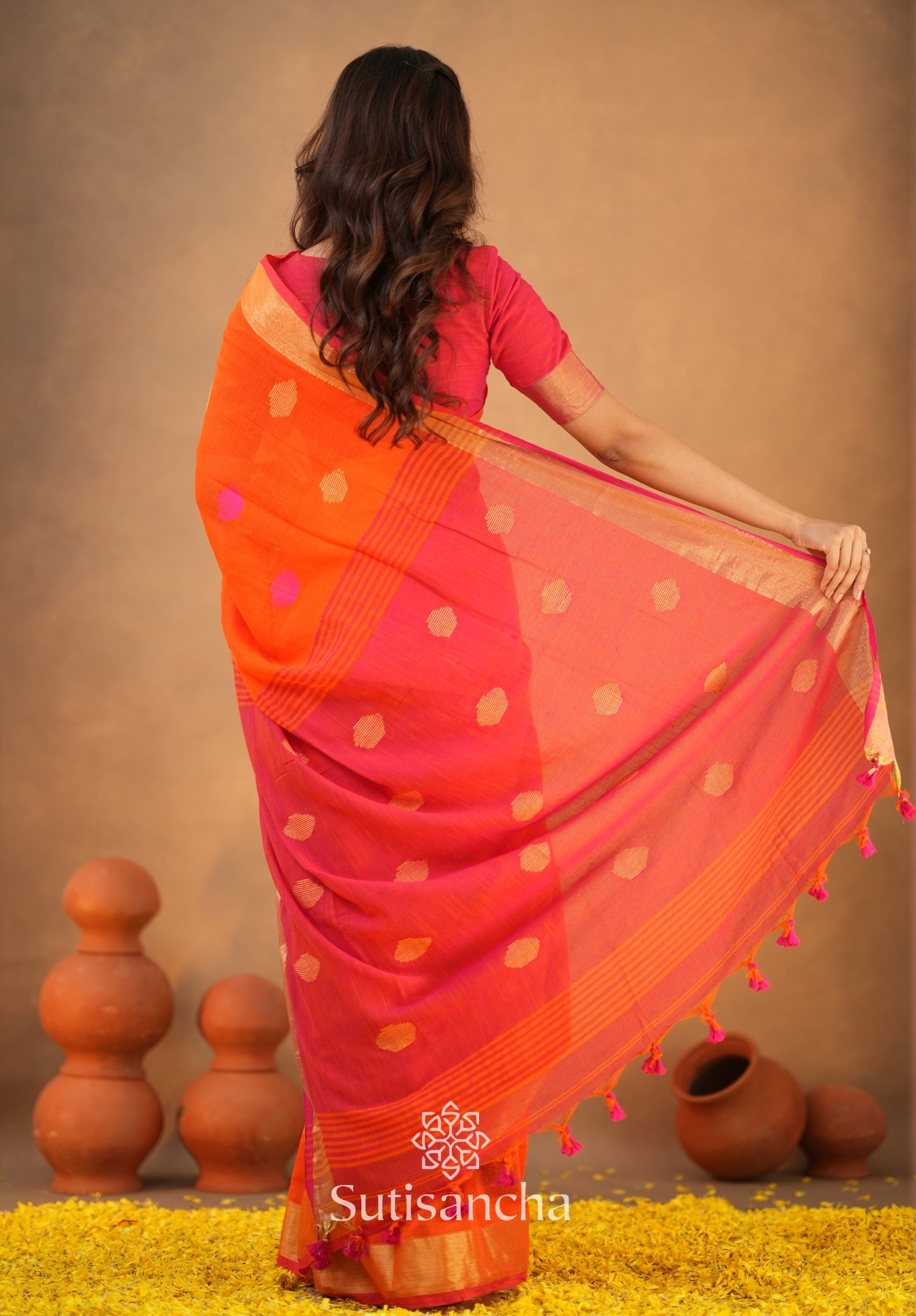Sutisancha Woven Heritage Handloom Cotton Saree
