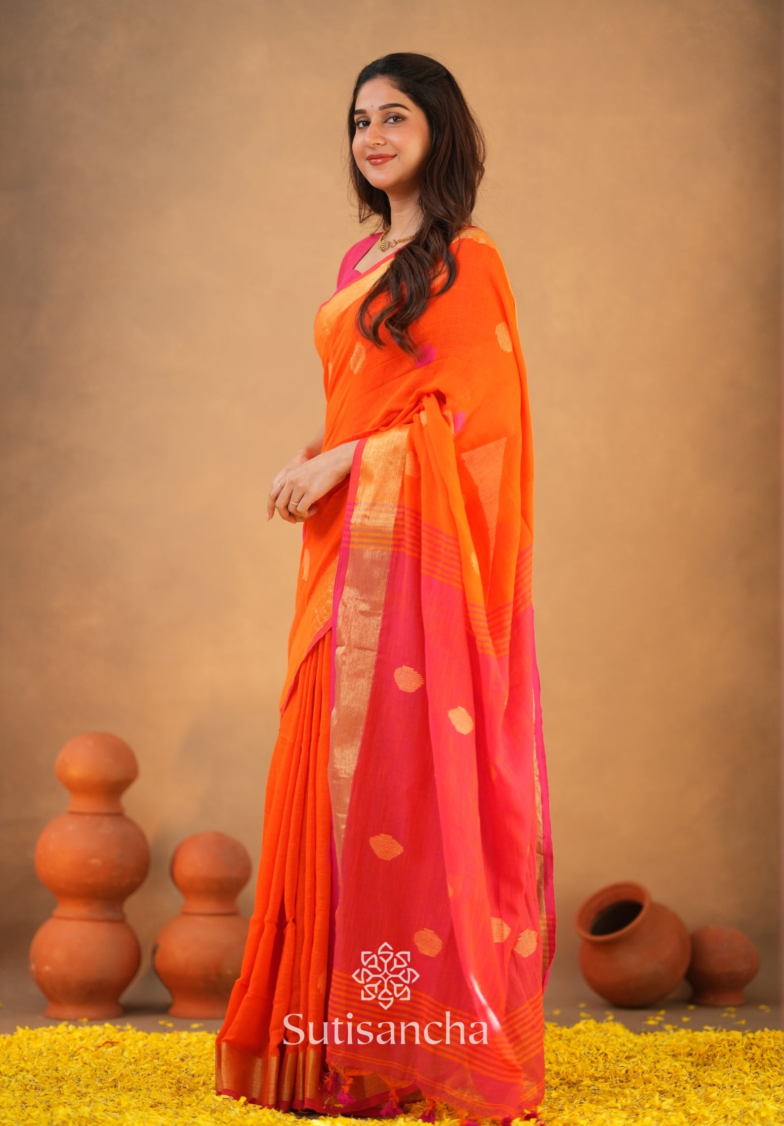 Sutisancha Woven Heritage Handloom Cotton Saree