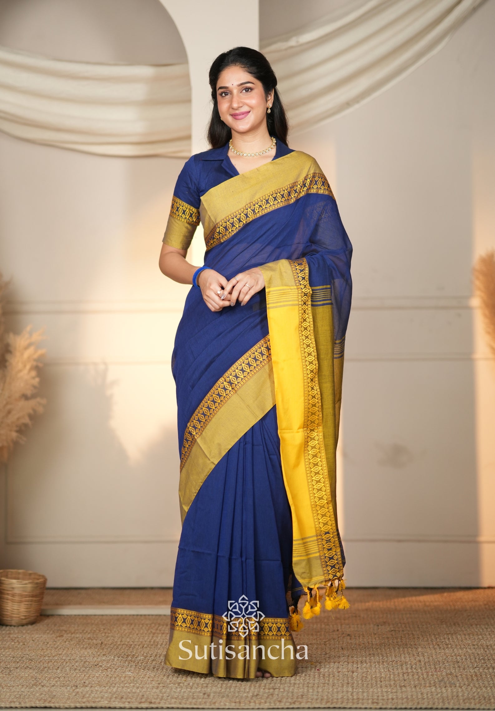 Timeless Weave Bengal Cotton Saree by Sutisancha