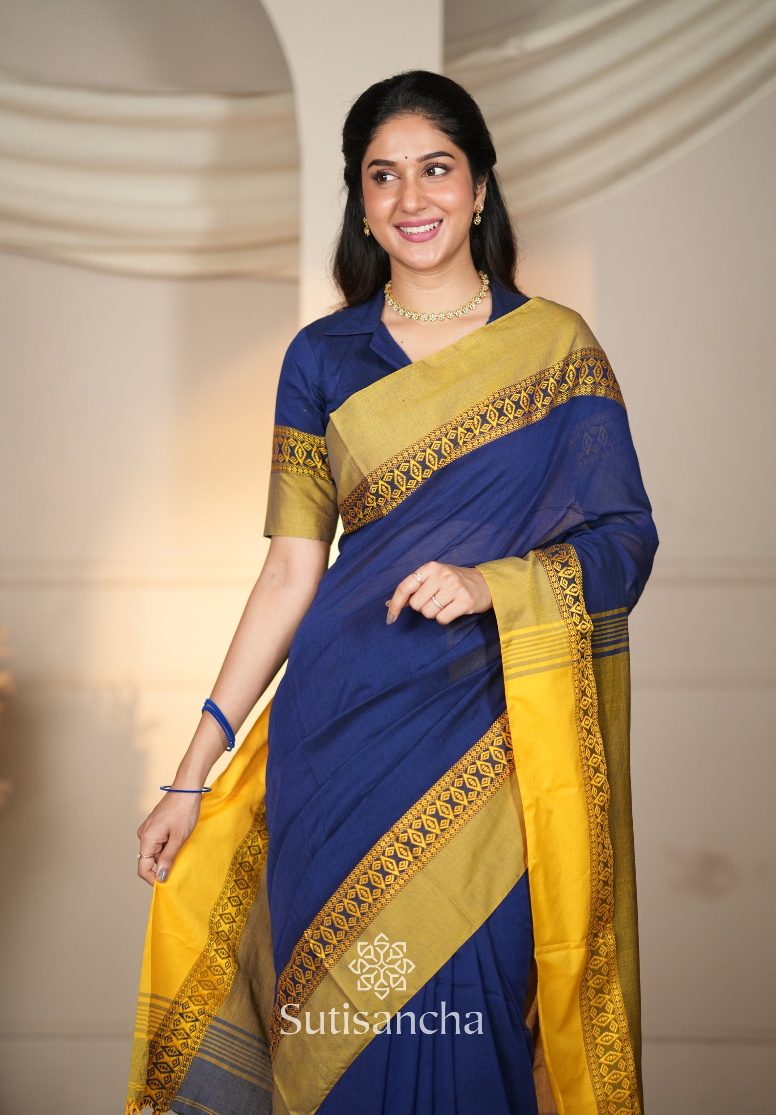 Timeless Weave Bengal Cotton Saree by Sutisancha