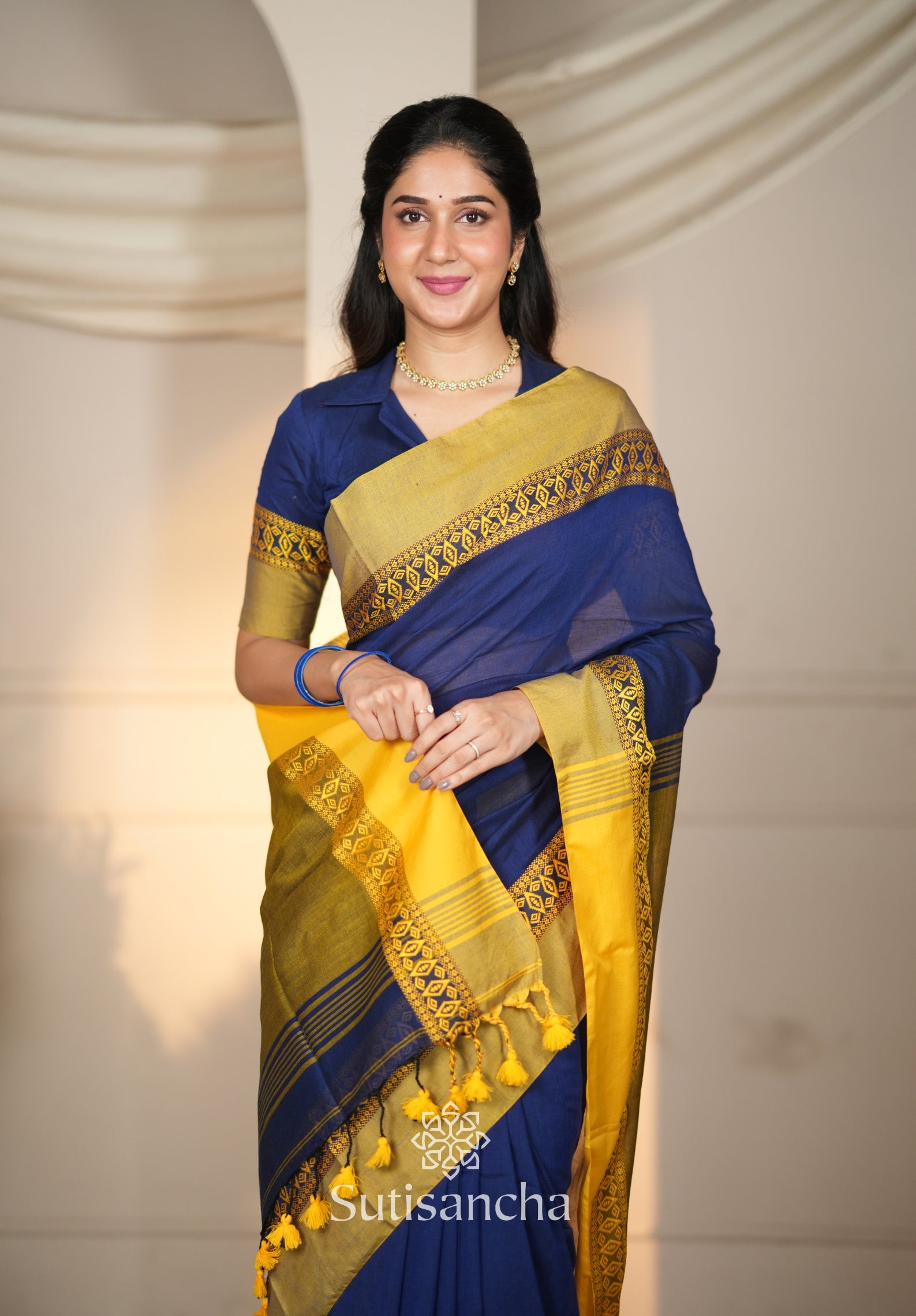 Timeless Weave Bengal Cotton Saree by Sutisancha