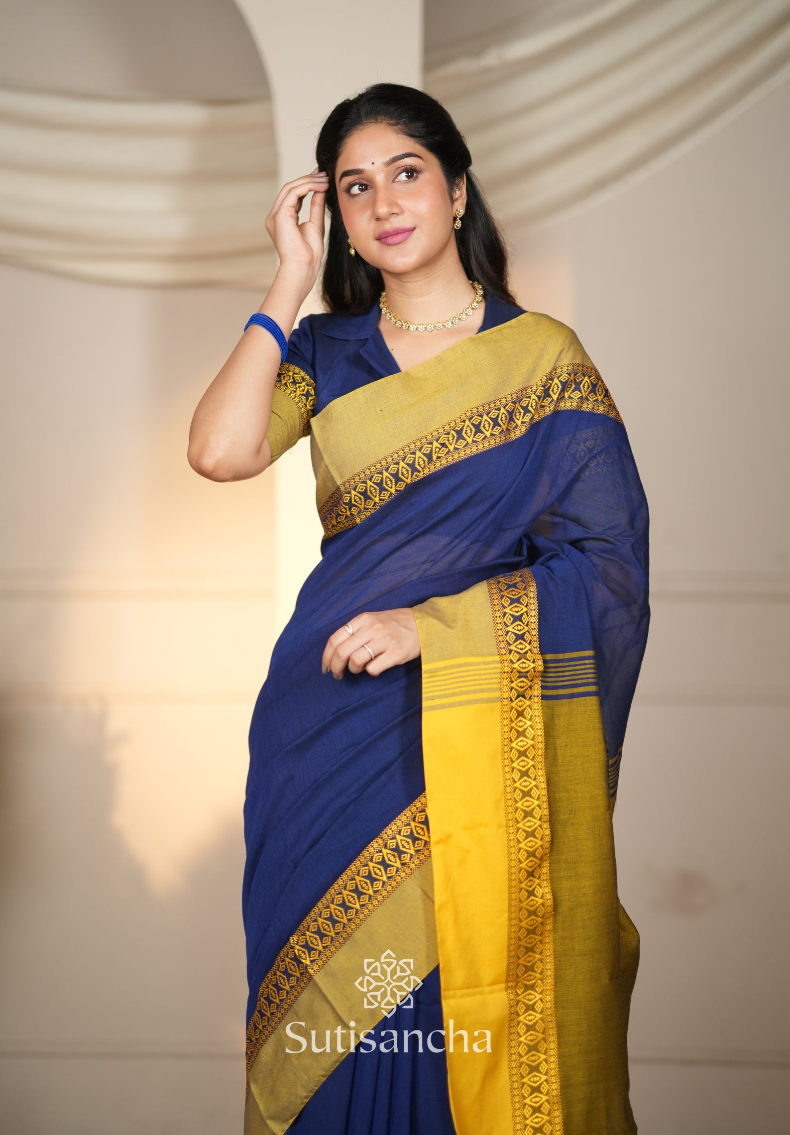 Timeless Weave Bengal Cotton Saree by Sutisancha