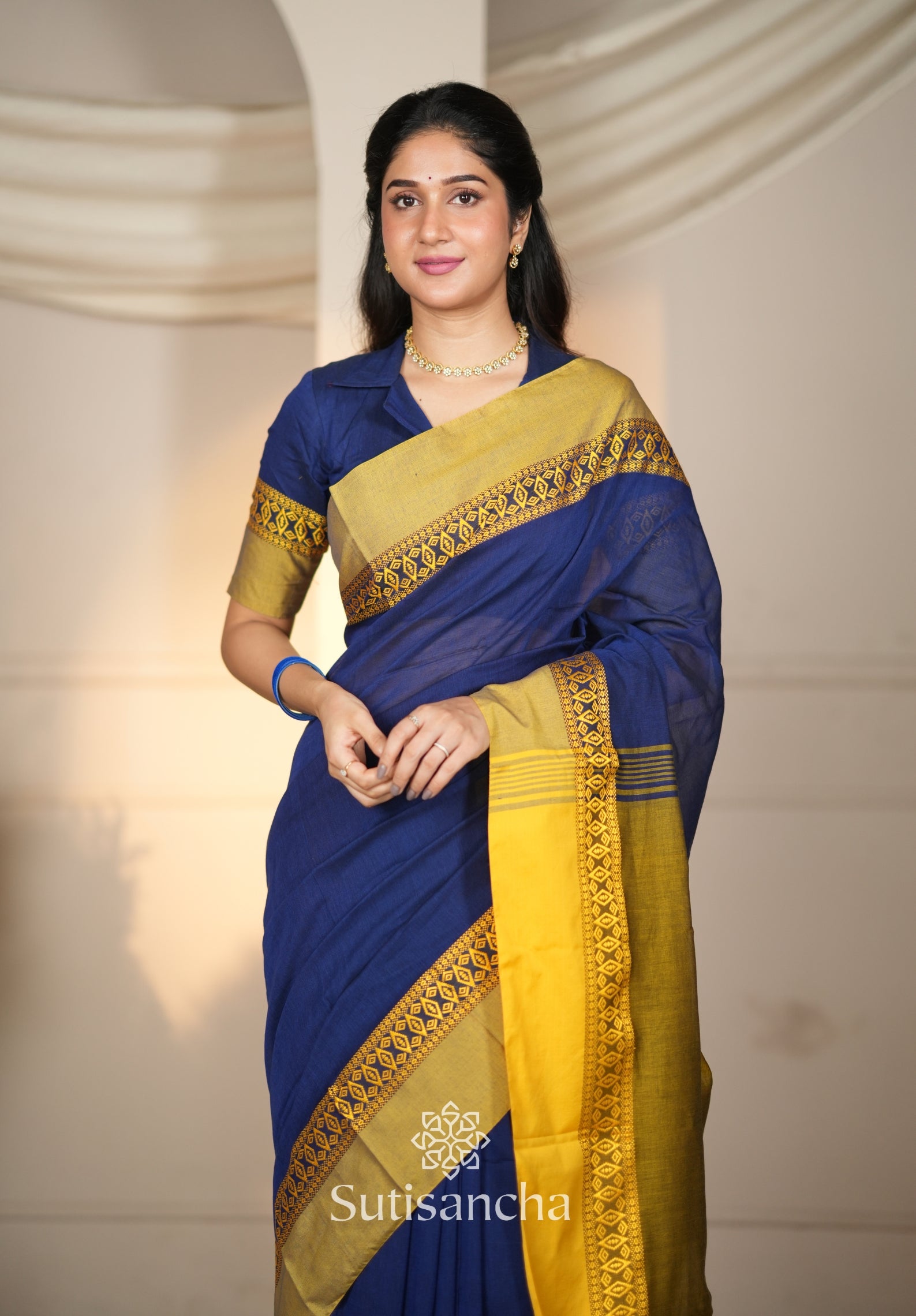 Timeless Weave Bengal Cotton Saree by Sutisancha