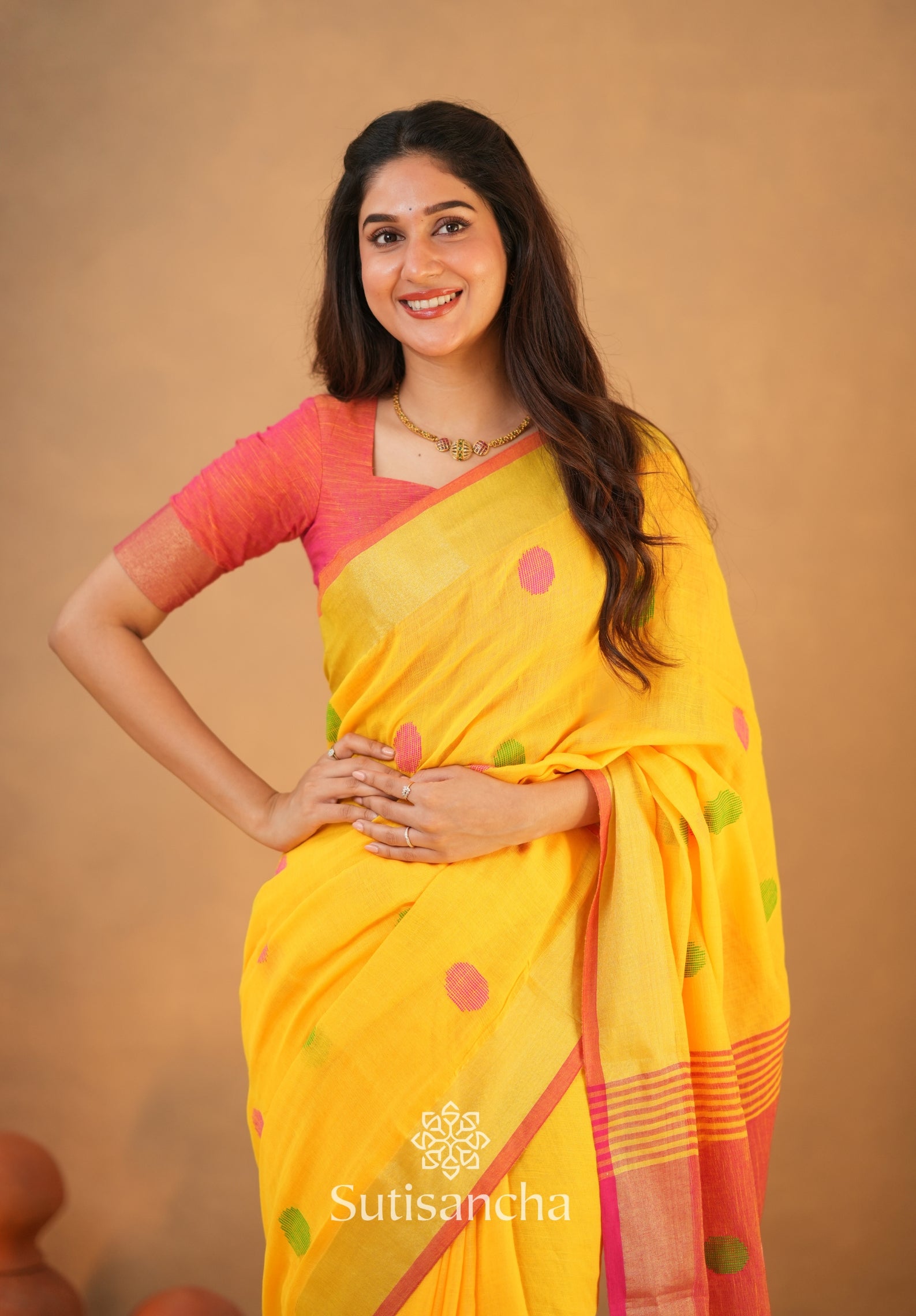 Sutisancha Woven Heritage Handloom Cotton Saree