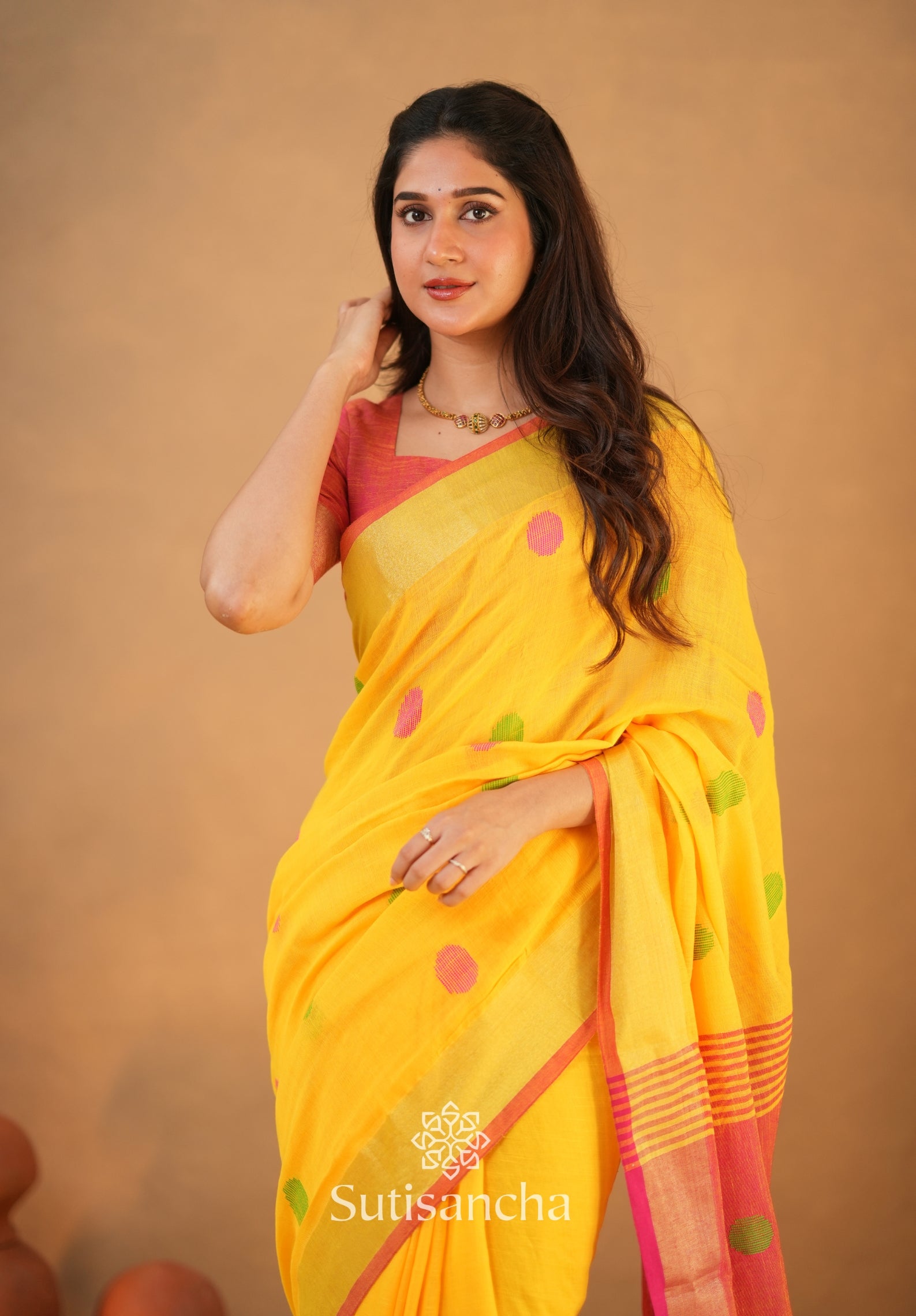 Sutisancha Woven Heritage Handloom Cotton Saree