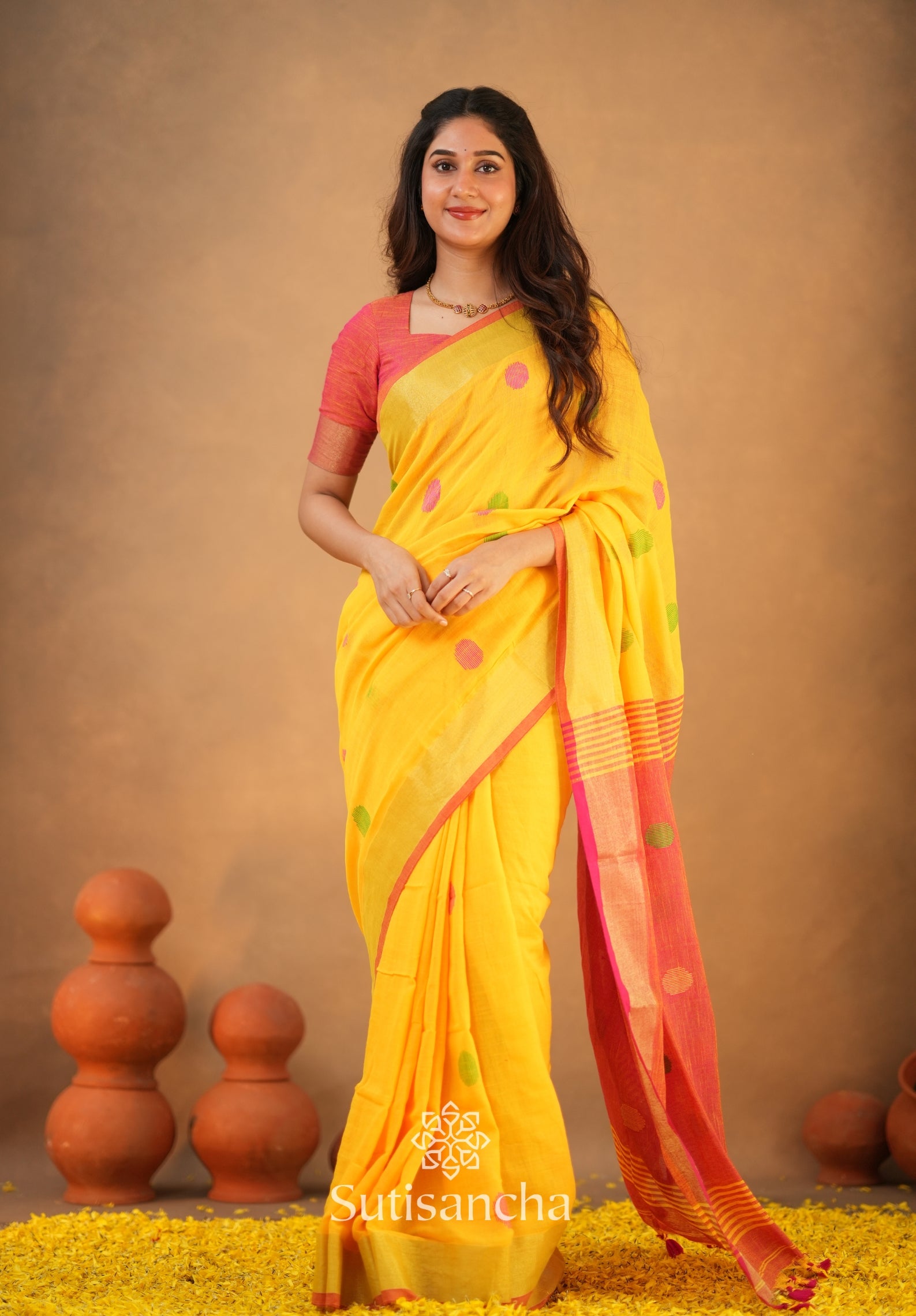 Sutisancha Woven Heritage Handloom Cotton Saree