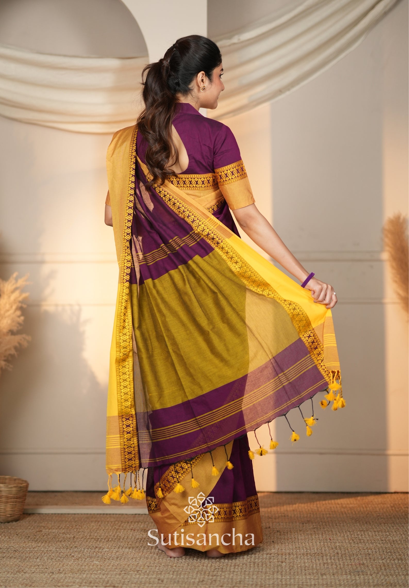 Timeless Weave Bengal Cotton Saree by Sutisancha