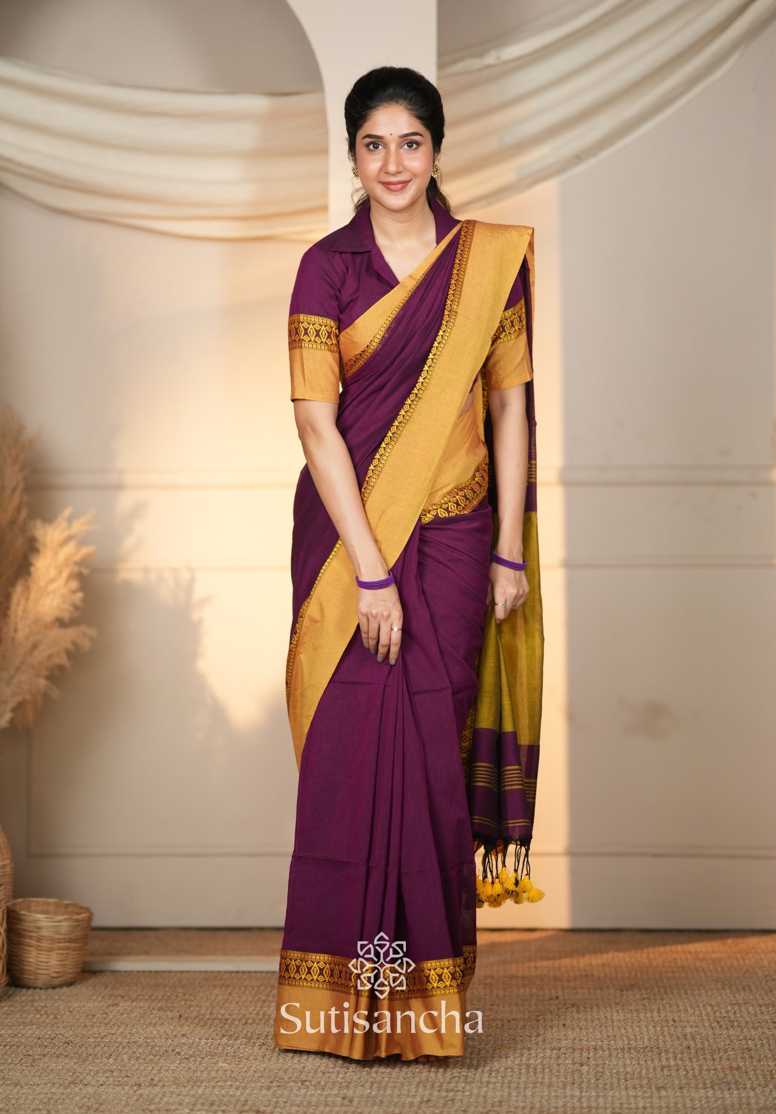 Timeless Weave Bengal Cotton Saree by Sutisancha