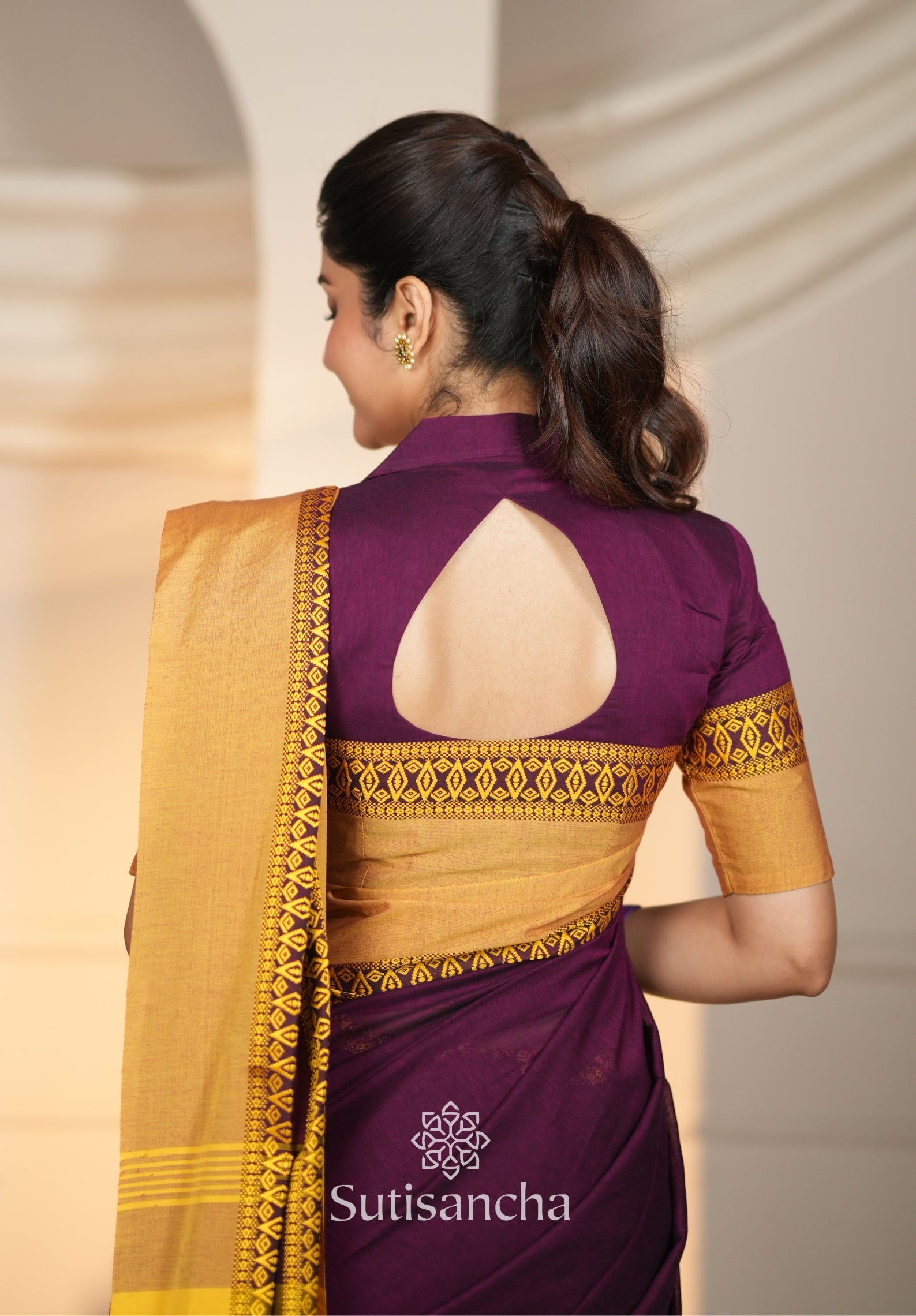 Timeless Weave Bengal Cotton Saree by Sutisancha