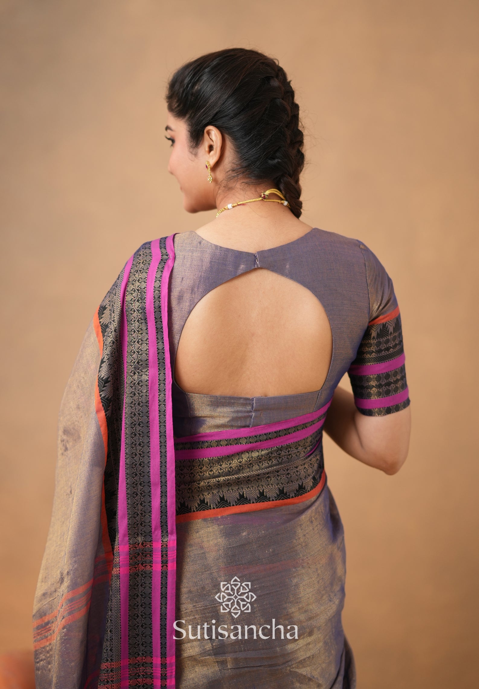 South Charm Tissue Cotton Saree with Traditional Border